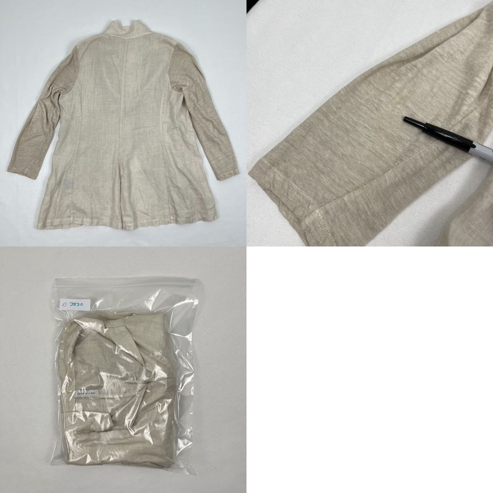 Vintage Ingrid Munt Blouse Womens Large Brown 100% Linen Layering Lagenlook Sustainable Size L / US 10 / IT 46 - 8 Thumbnail
