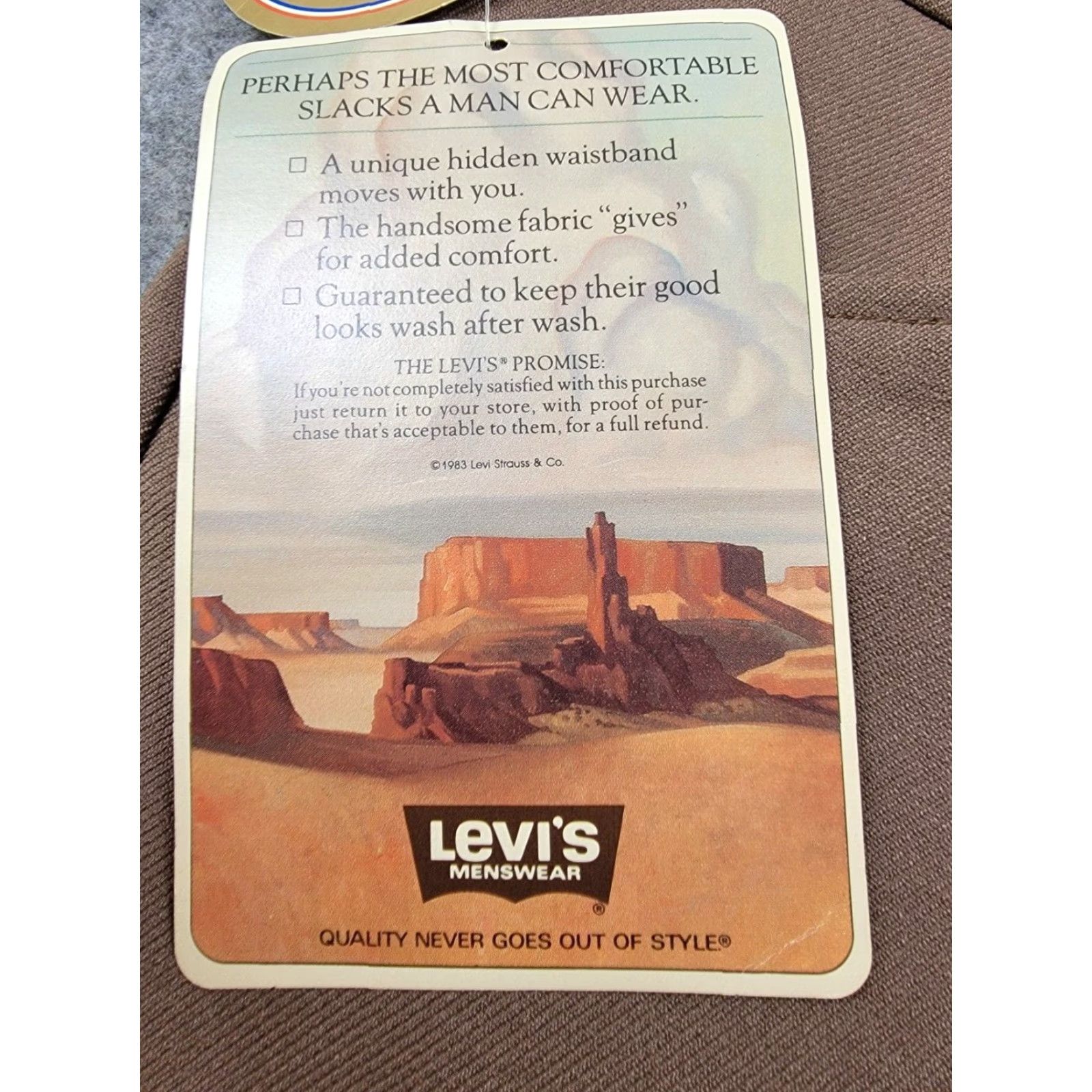 Levi's Levis Pants Mens 38x32 Brown Action Slacks Sta Prest Pleated Vintage Size US 38 / EU 54 - 4 Thumbnail