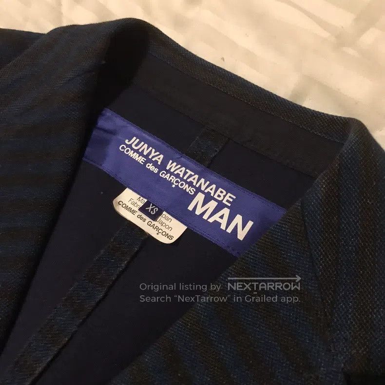 Comme des Garcons Comme Des Garcons Striped, Elbow Patch, Wool Blazer Jacket Size XS / US 0-2 / IT 36-38 - 3 Thumbnail