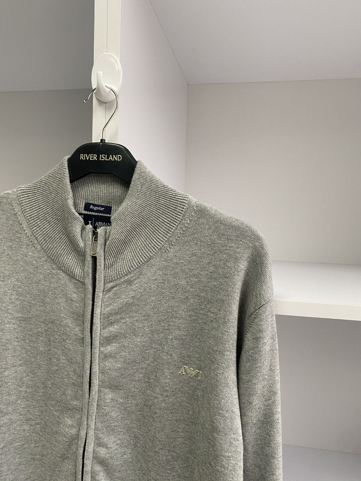 Armani × Vintage Vintage Armani Jeans Luxury Streetwear Zip Sweatshirt Size US XL / EU 56 / 4 - 7 Thumbnail