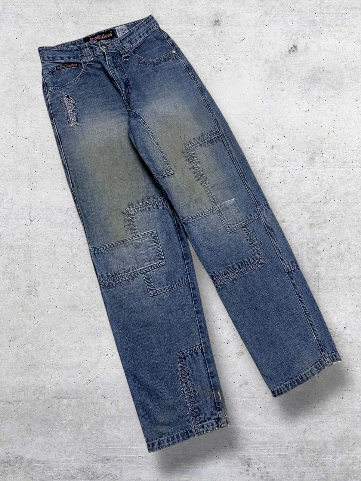 Japanese Brand VINTAGE B.SB JAPAN DESIGNER 1990S PATCHWORK MUDWASH DENIM Size US 28 / EU 44 - 2 Thumbnail