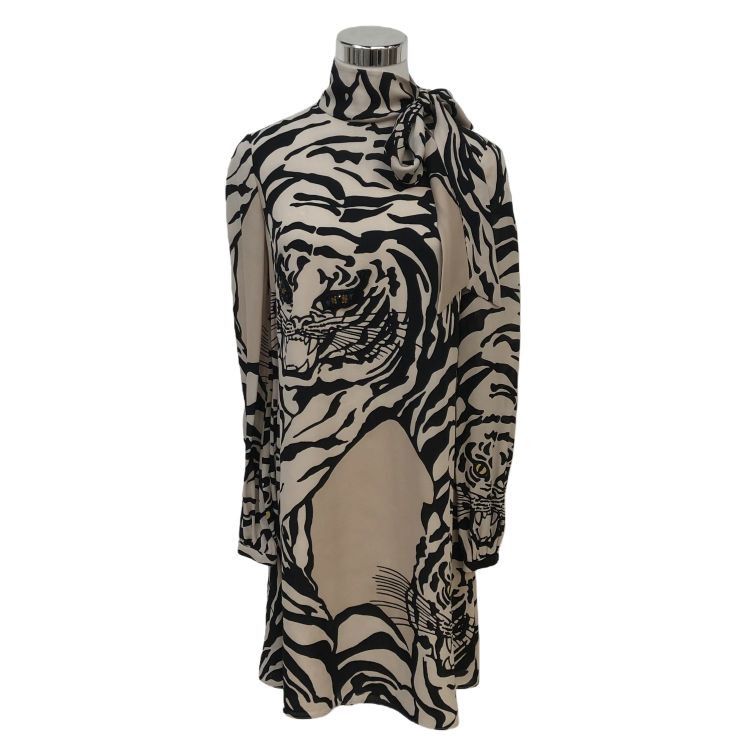 Valentino Valentino Tiger Print Silk Midi Dress Size 38 Size XS / US 0-2 / IT 36-38 - 1 Thumbnail