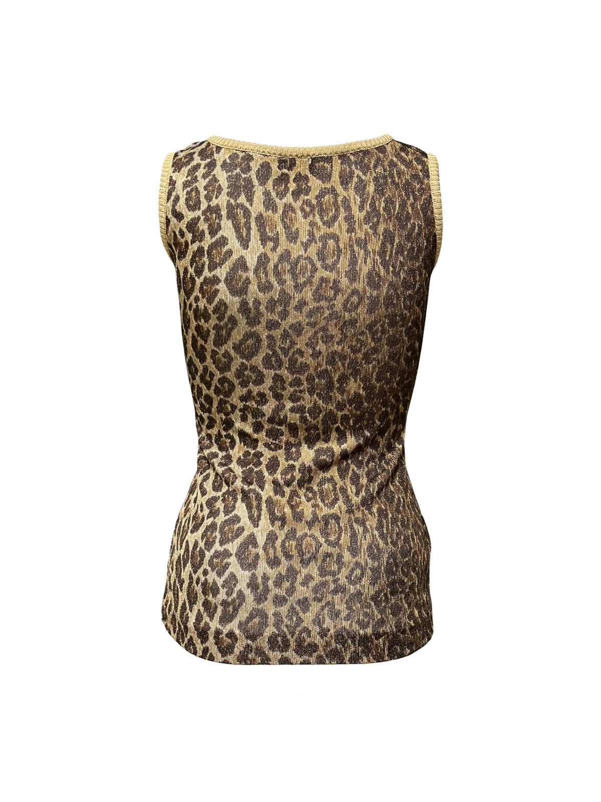 Dolce & Gabbana D&G Spring Summer 2001 Leopard Print Knit Tank Top Size S / US 4 / IT 40 - 2 Thumbnail