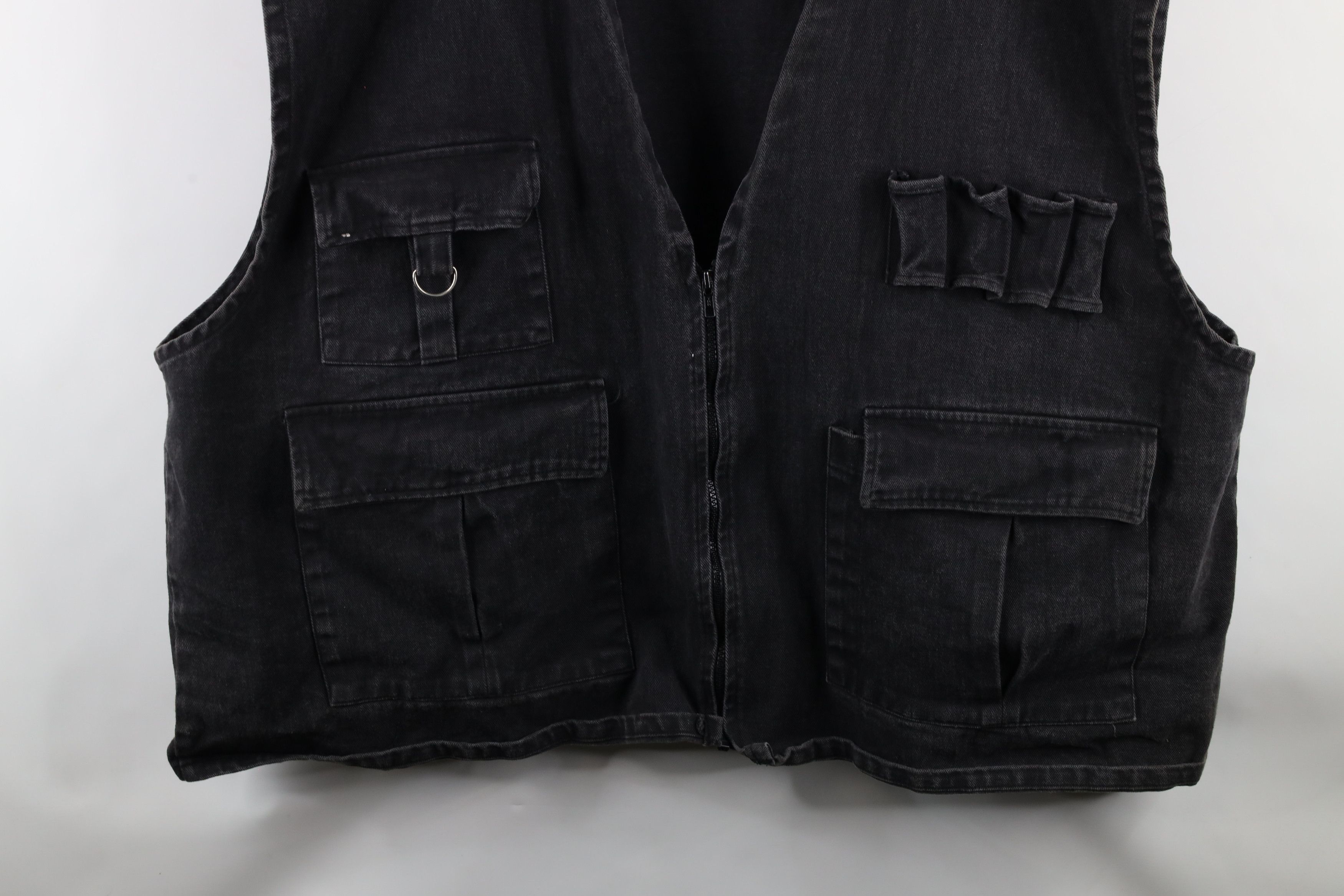Vintage Vintage 90s Streetwear Denim Jean Vest Jacket Black USA Size ONE SIZE - 3 Thumbnail