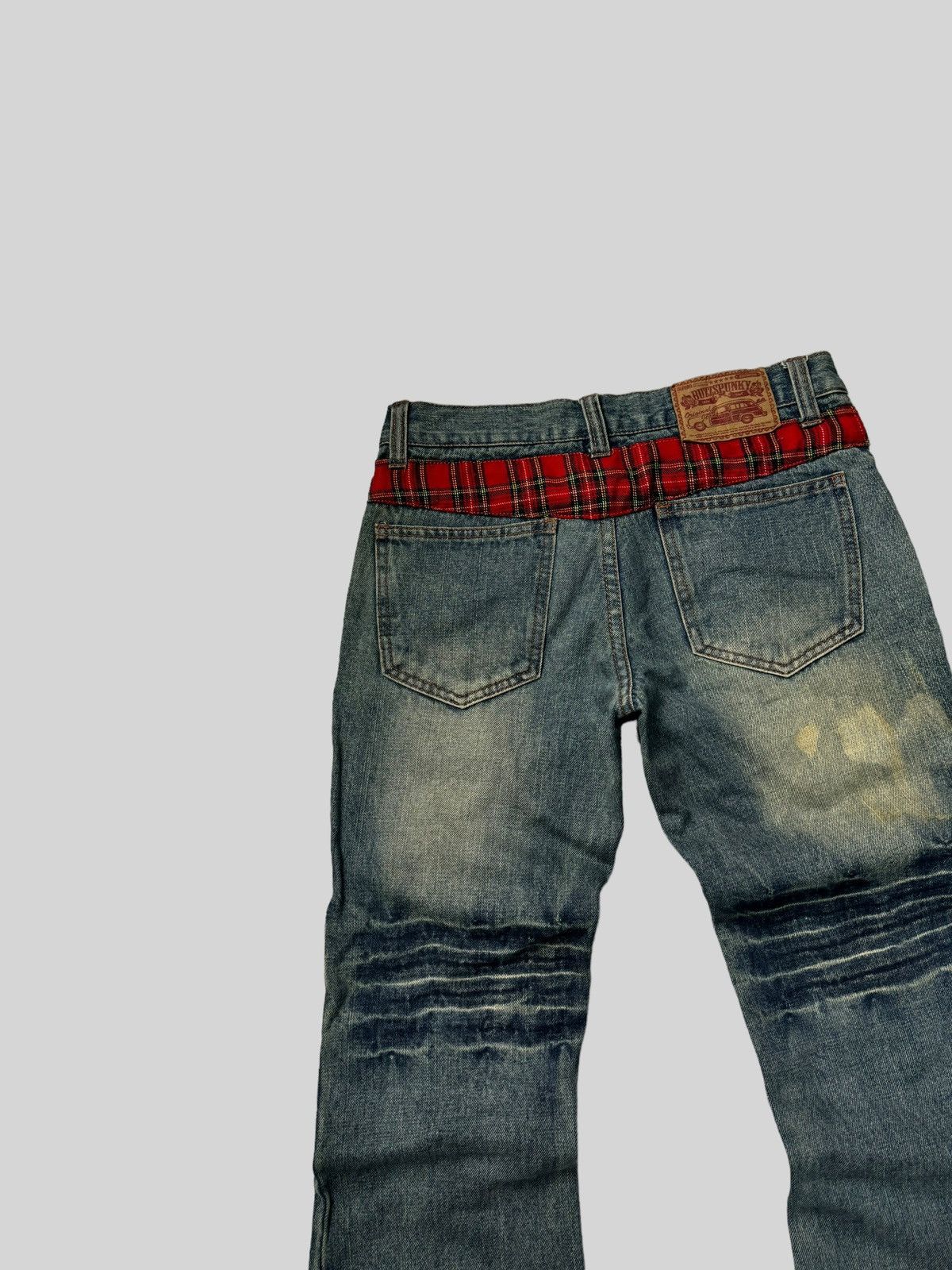 Hysteric Glamour Junya Watanabe Flared Patches Plaid Claw Mark Denim Jeans Size US 28 / EU 44 - 11 Thumbnail