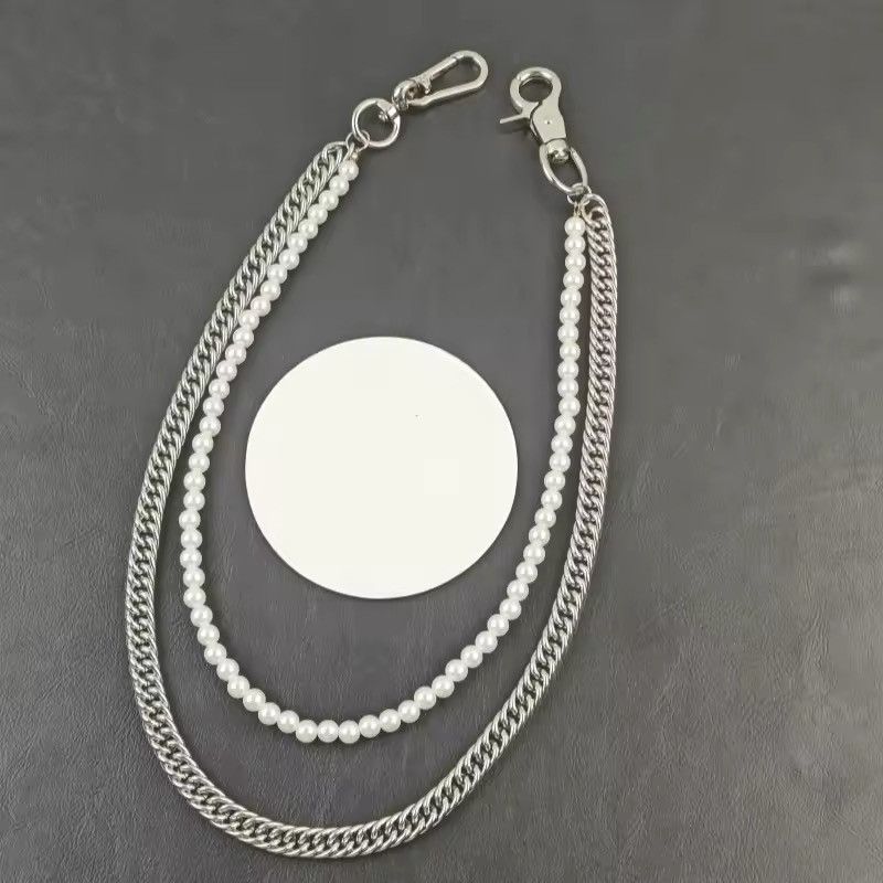 Japanese Brand × Vintage Steel & Pearl Double Layer Keychain Wallet Size ONE SIZE - 7 Thumbnail