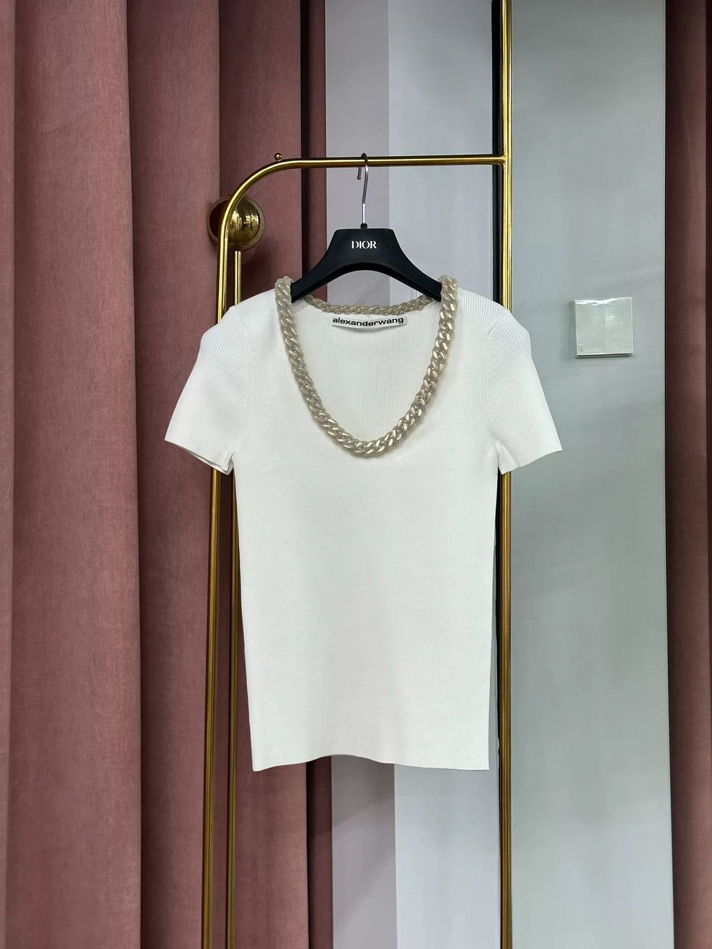 Alexander Wang Alexander Wang White Gold Chain Knit Top Size S / US 4 / IT 40 - 1 Thumbnail