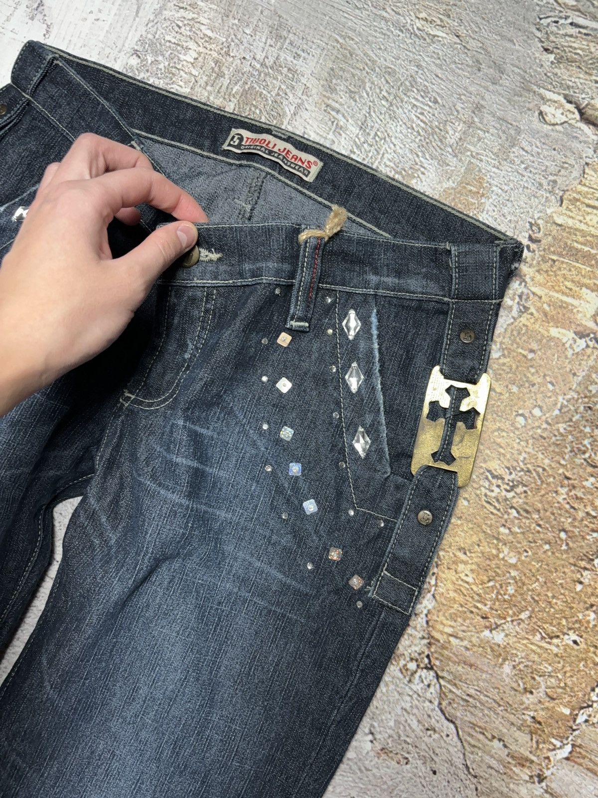 Vintage Vintage crosses denim pants avant garde pants Size 29" - 4 Thumbnail