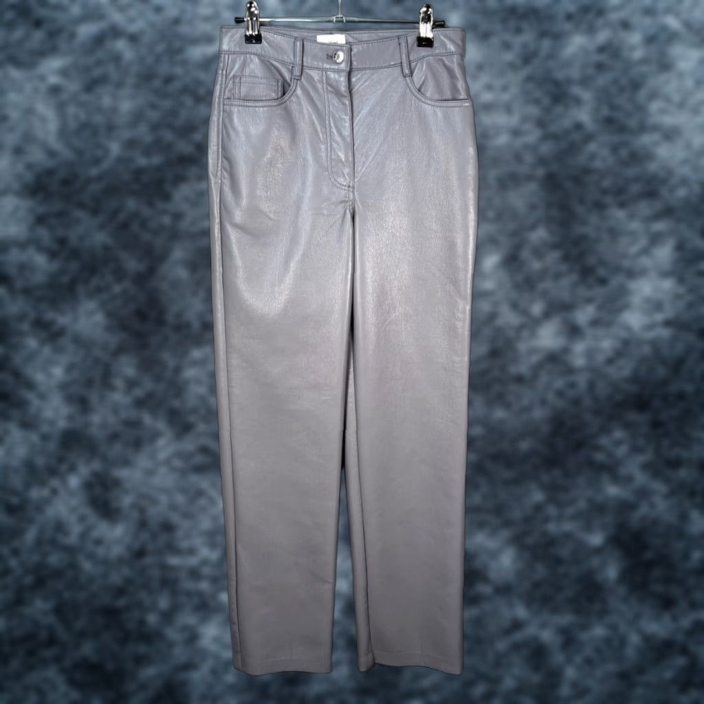 Vintage Wilfred Womens 2 Gray Faux Leather High-Rise Straight-Leg Pants Shirt Size 26" / US 2 / IT 38 - 1 Thumbnail
