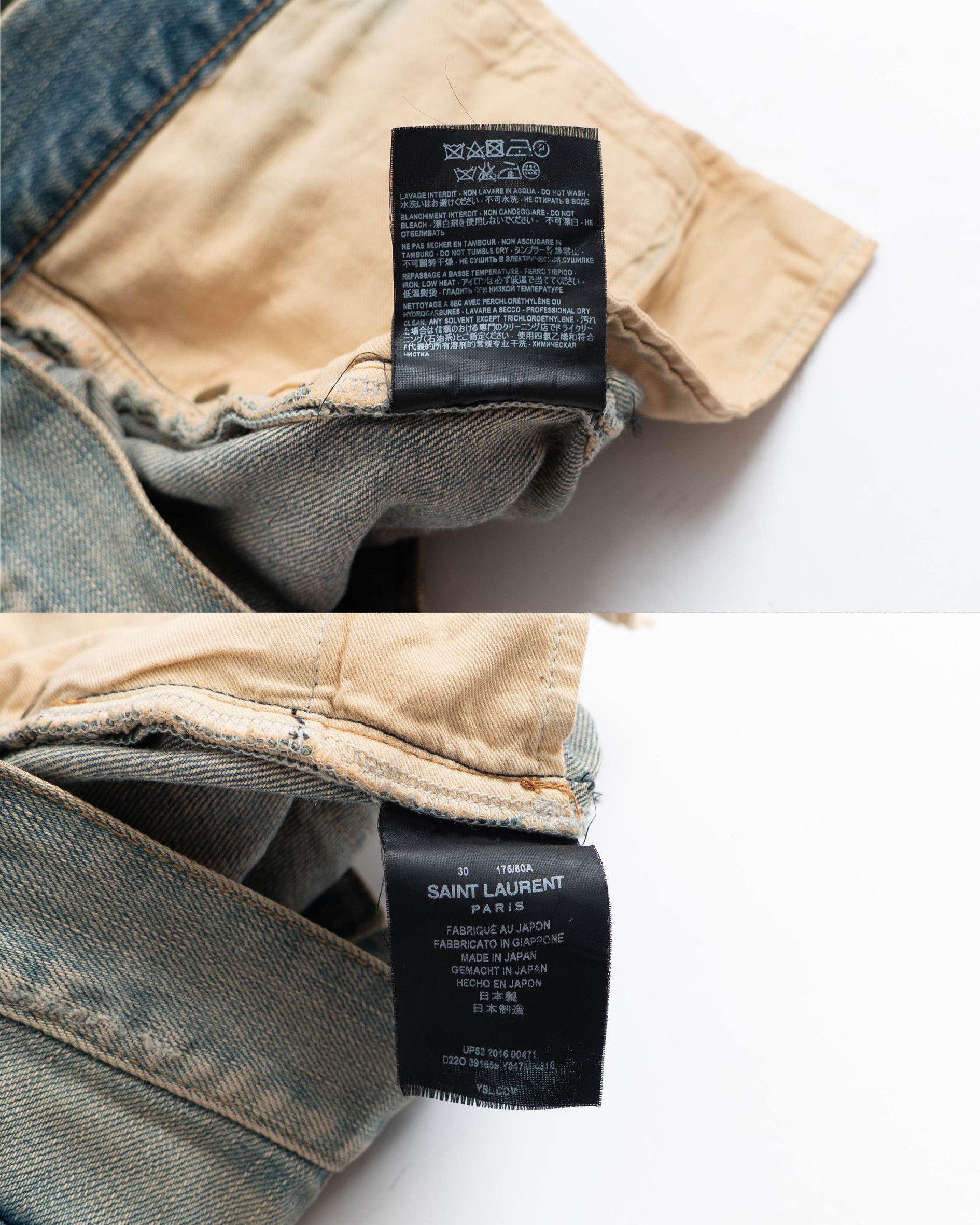 Saint Laurent Paris D02 Bright Wash Ripped Denim (2016) Size US 30 / EU 46 - 8 Thumbnail