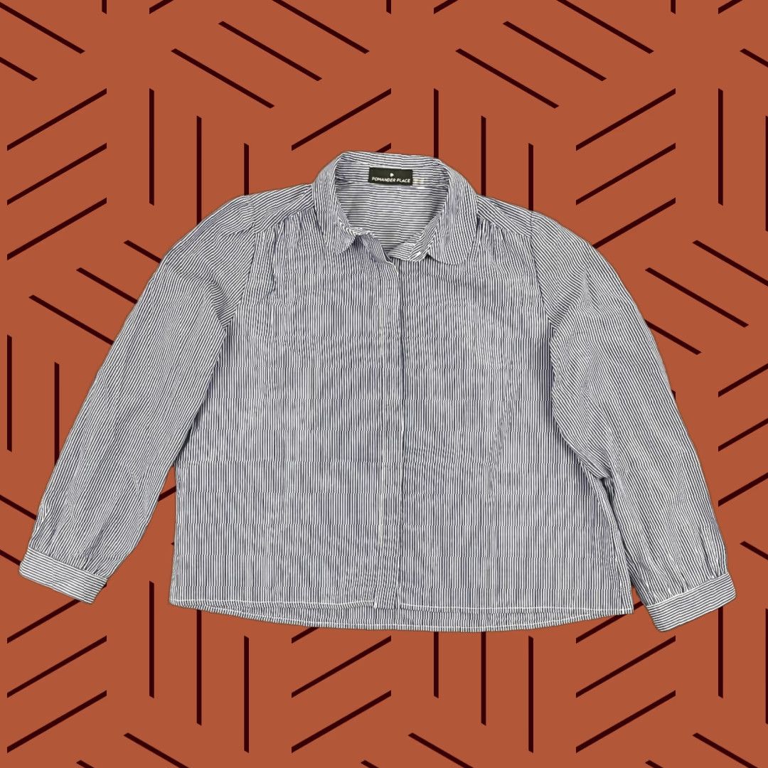 Vintage VINTAGE Pomander Place Tuckernuck Button Up Shirt Womens Large Blue White Career Office Size L / US 10 / IT 46 - 1 Thumbnail