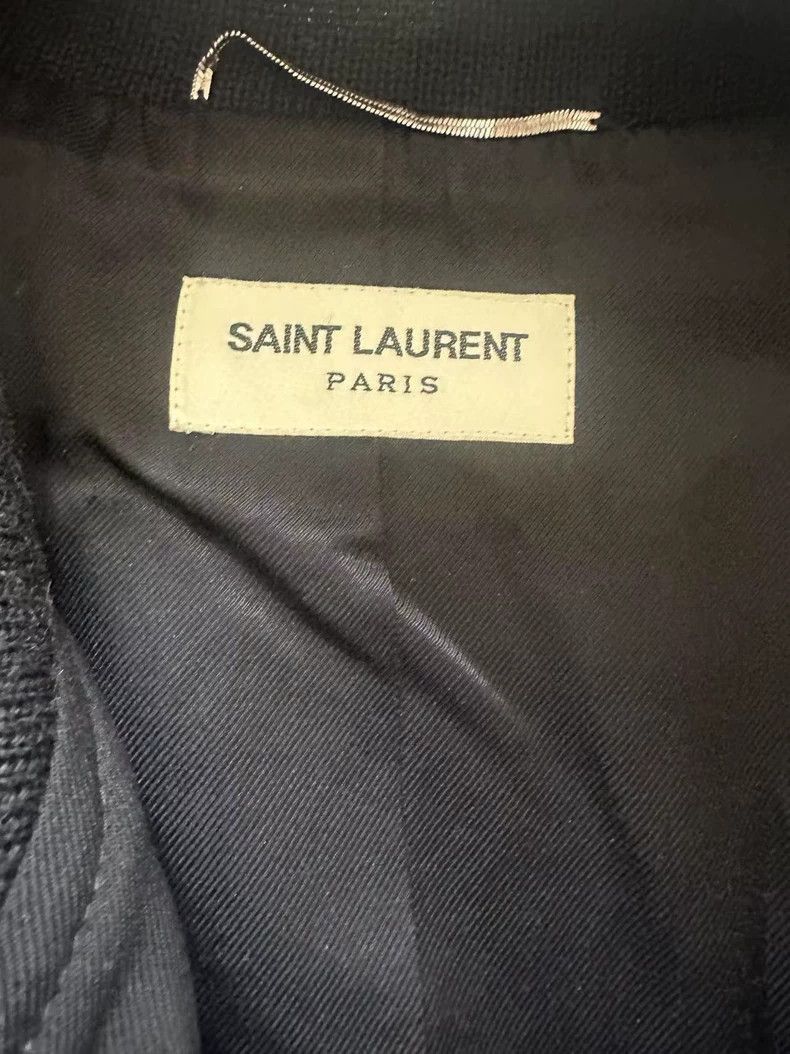 Saint Laurent Paris Saint Laurent Wool Leather Trim Varsity Jacket- Size US L / EU 52-54 / 3 - 3 Thumbnail