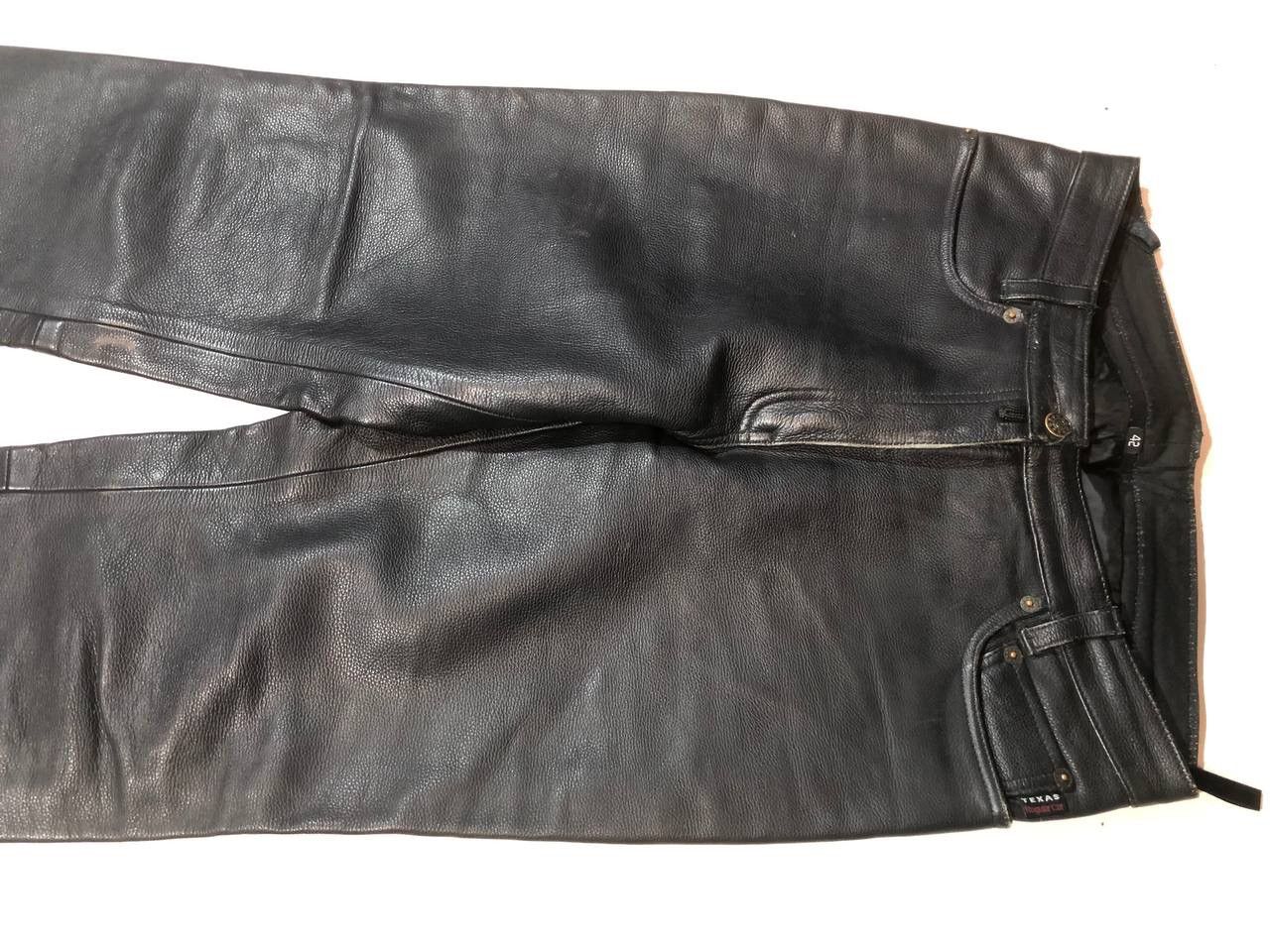 Vintage Polo Vintage Rare Leather Moto Biker Pants Size US 31 - 4 Thumbnail