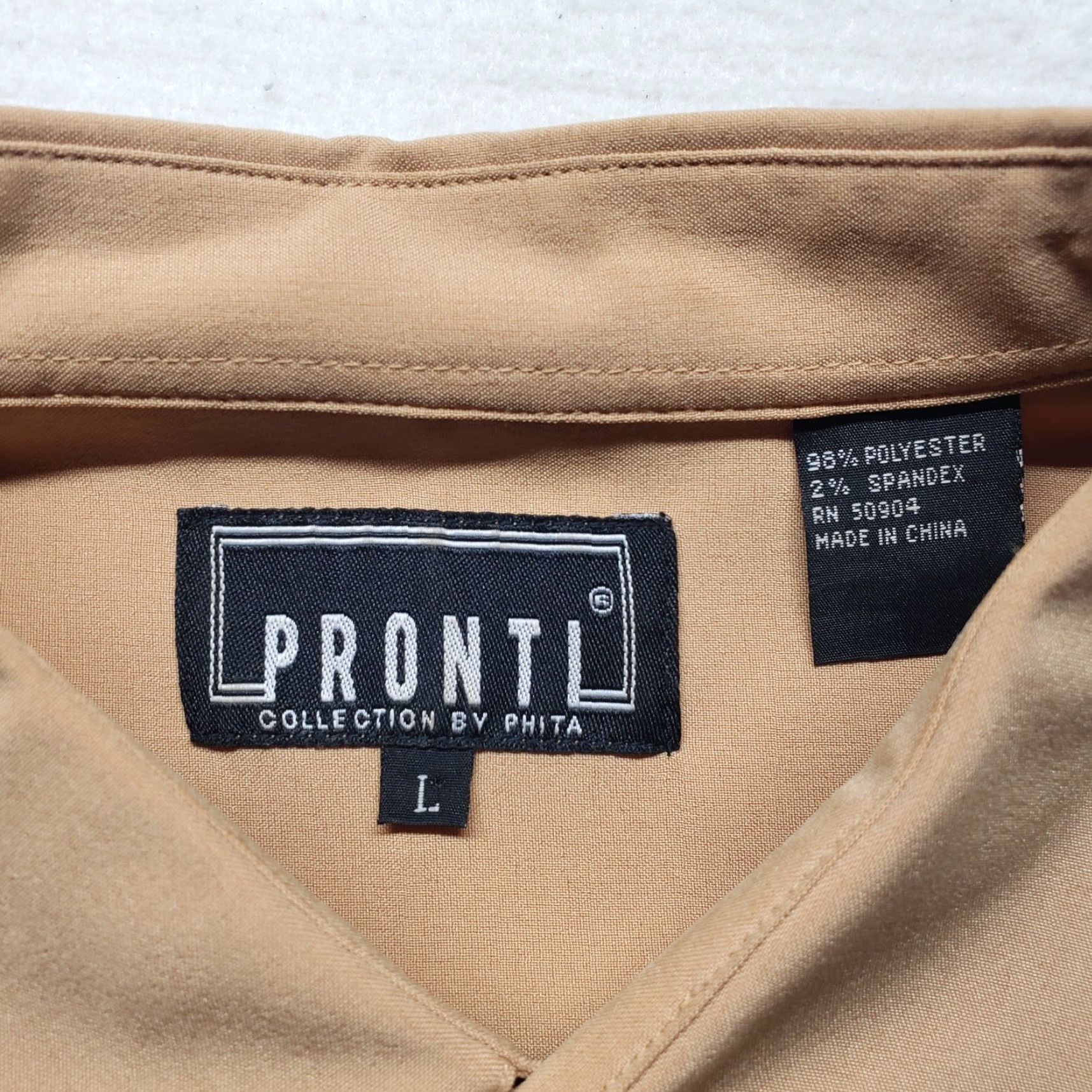 Vintage Pronti Shirt Collared Button-Up Relaxed Adult Men L Brown Polyester Knit Button Up Casual Top Size US L / EU 52-54 / 3 - 3 Thumbnail