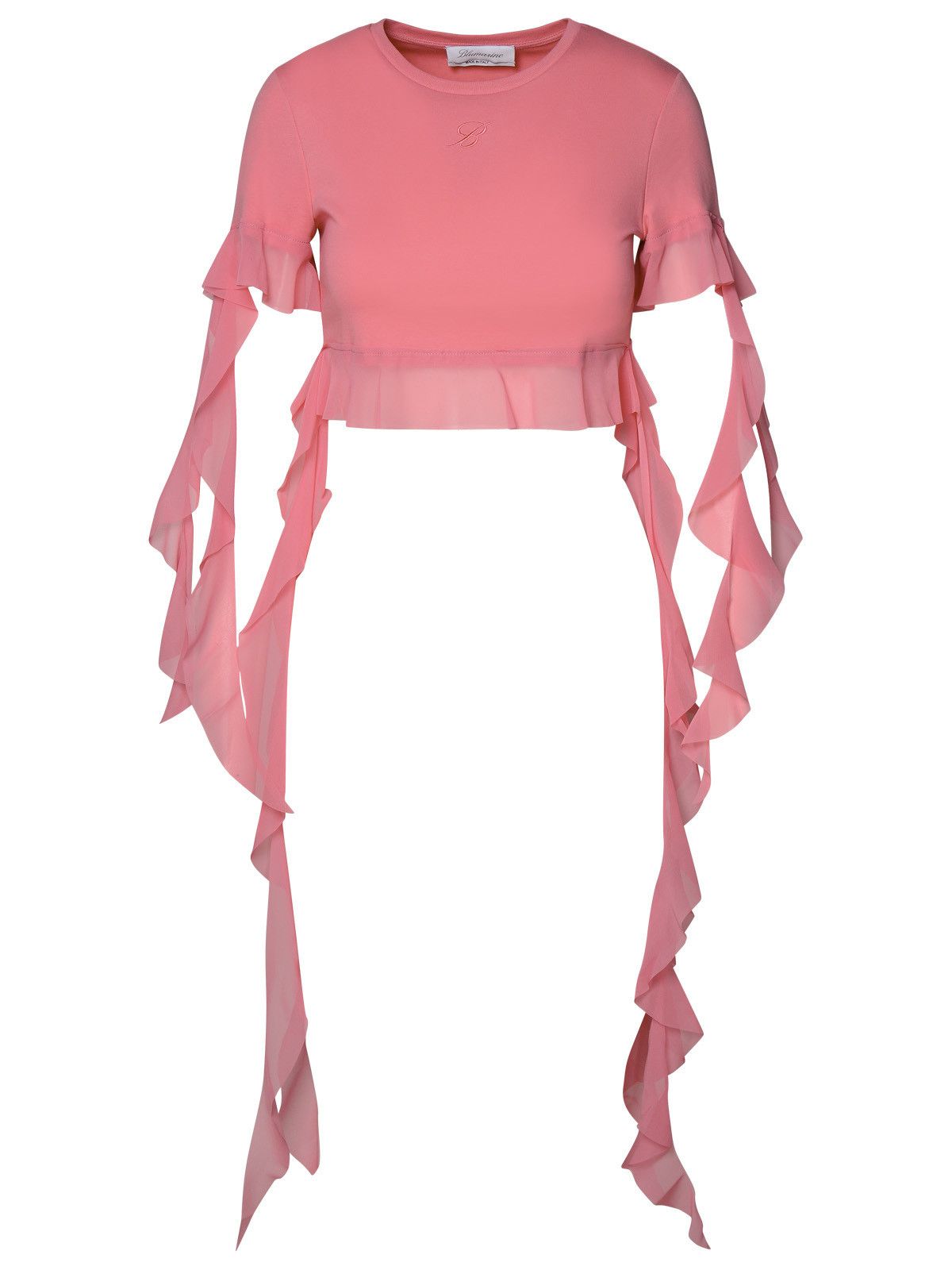 image of Blumarine Fuscia Cotton Sweater in Pink, Women's (Size Small)