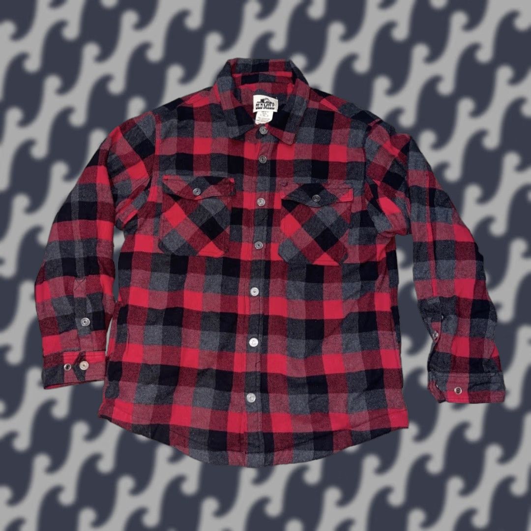 MILLY Old Mill Jacket Mens XL Red Flannel Snap Up Lined Outdoor Wear Workwear Shacket Size US XL / EU 56 / 4 - 1 Thumbnail