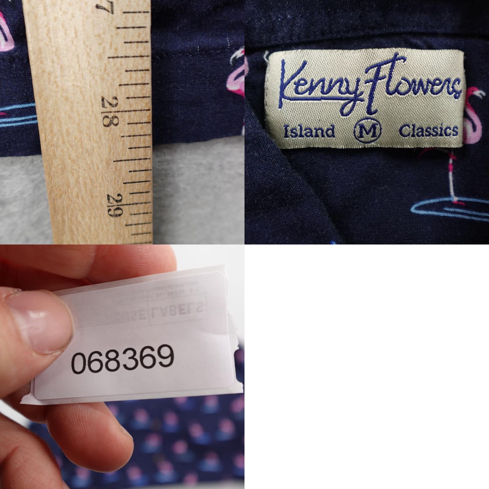 Vintage Kenny Flowers Shirt Mens Medium Blue Flamingo Hawaiian Aloha Button Up Camp Size US M / EU 48-50 / 2 - 8 Thumbnail