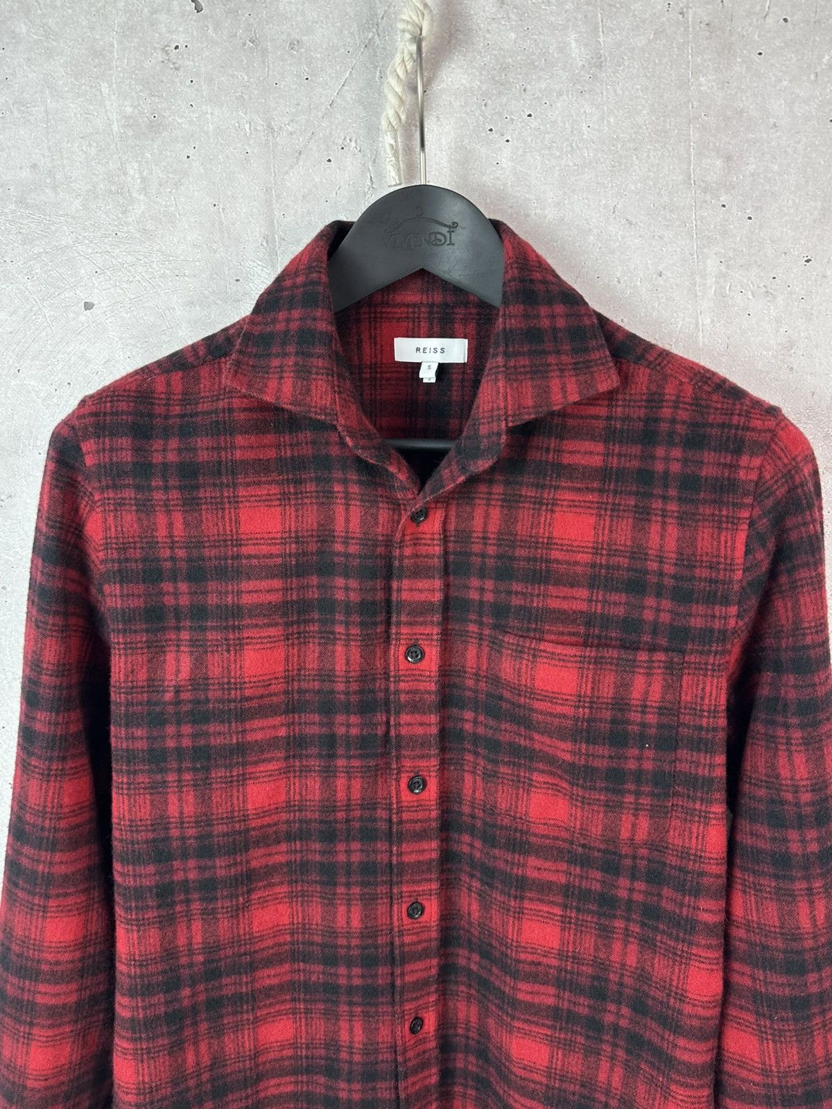 Reiss Reiss Kemper Wool Flannel Check Long Sleeve Button-up Shirt Size US S / EU 44-46 / 1 - 2 Thumbnail
