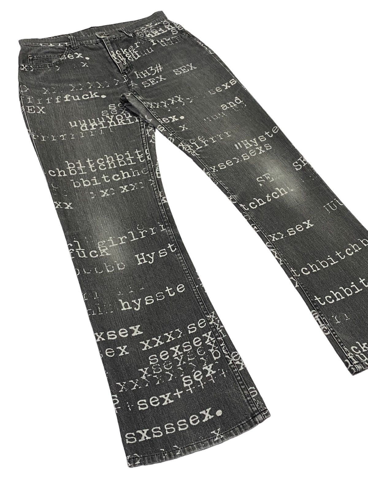 Hysteric Glamour Vintage Hysteric Glamour Sex All Over Print Faded Denim Size US 28 / EU 44 - 20 Thumbnail