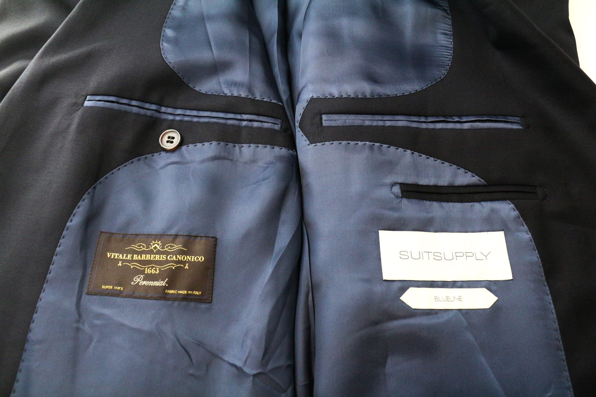 Suitsupply HAVANA BLUELINE UK54R Blue Wool Suit 75151 Size 54R - 8 Thumbnail