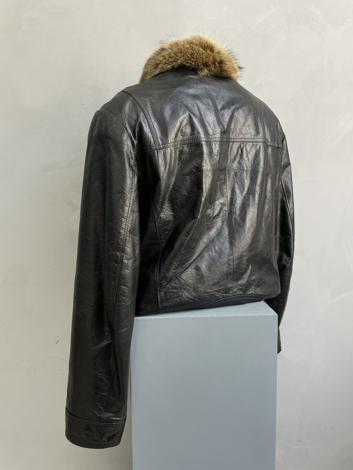 If Six Was Nine Rare leather bomber jacket 2000s Fur legrandebleu style Size US M / EU 48-50 / 2 - 11 Thumbnail