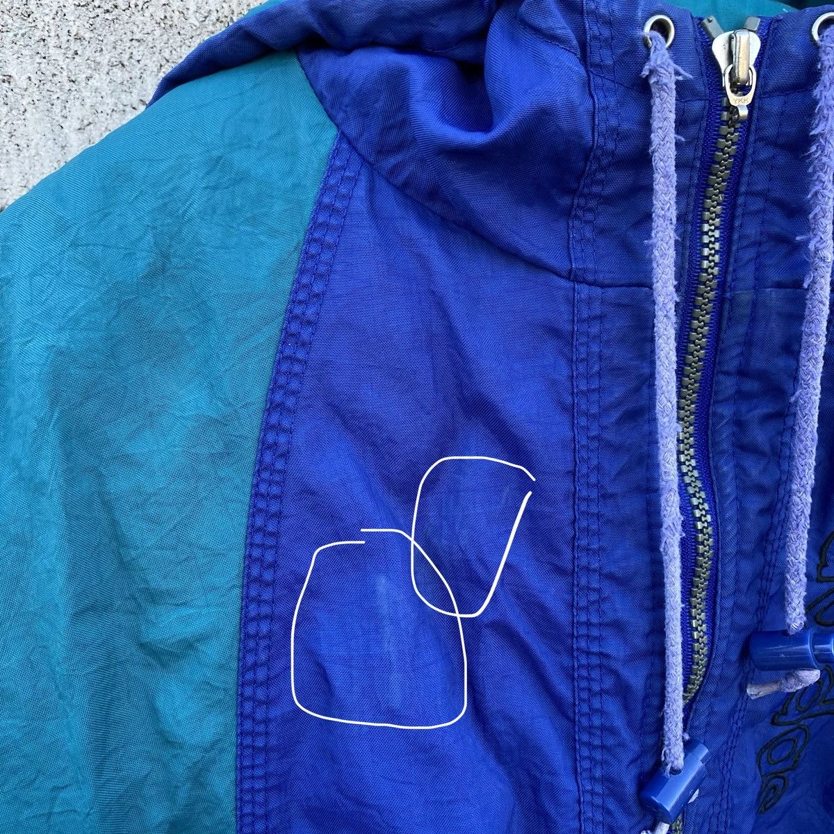 Vintage 80s Adidas Color Block Trefoil Puffer Jacket XL