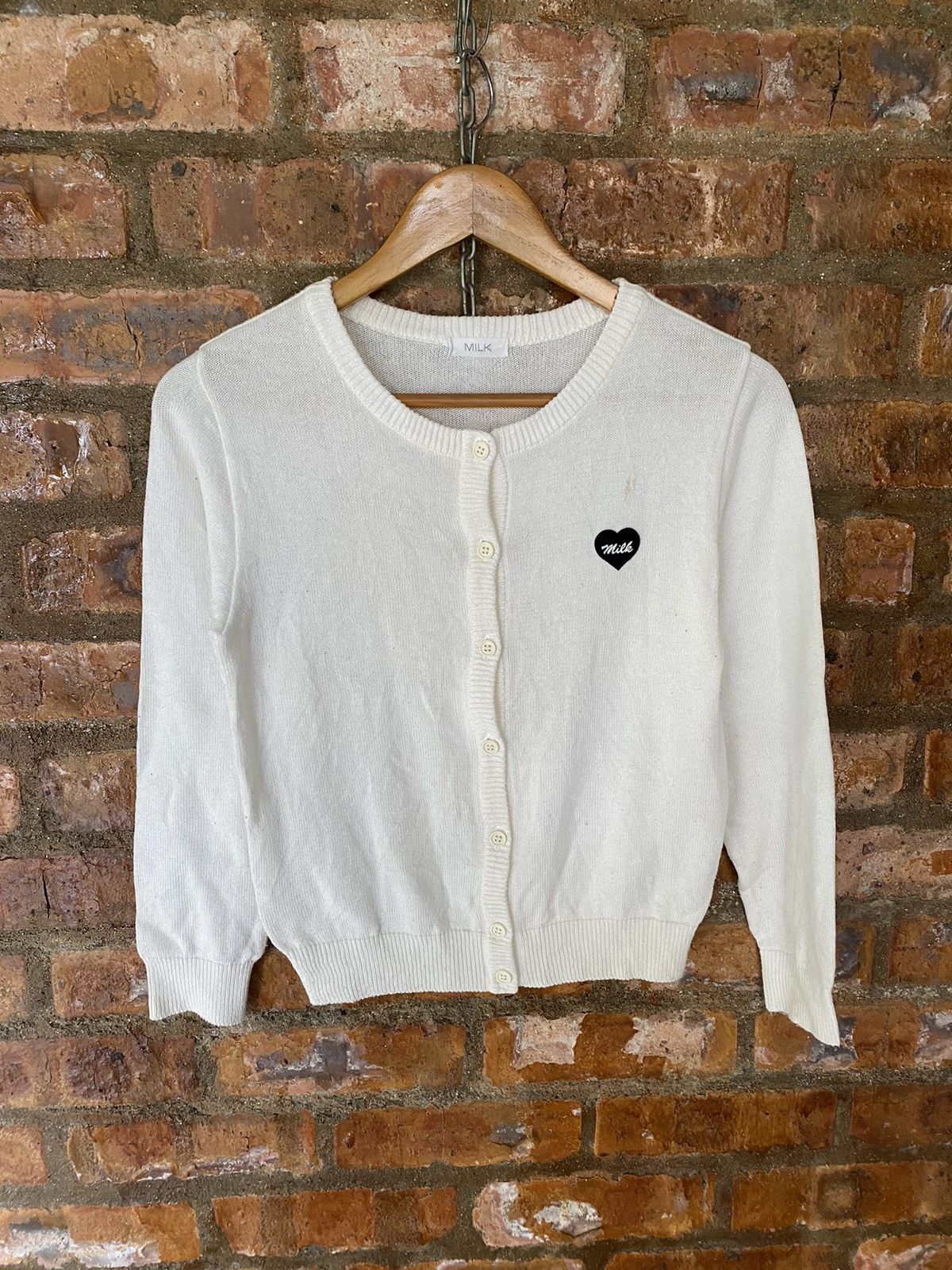 Angel Blue × Hysteric Glamour × Japanese Brand 90's MILK , MILK BOY love cardigan Size S / US 4 / IT 40 - 3 Thumbnail