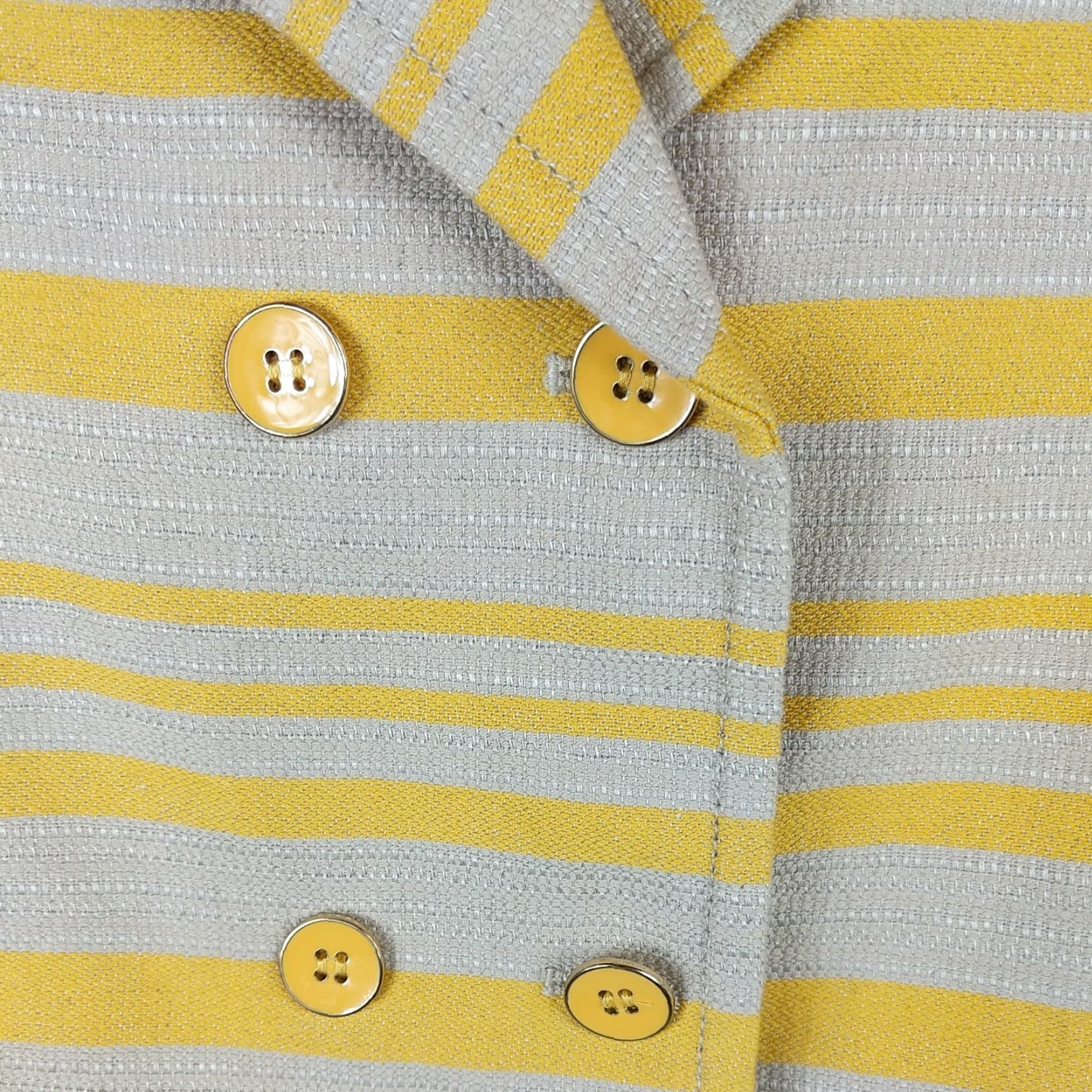 Talbots Talbots Blazer Jacket Women 12 Yellow Striped Linen Blend Double-Breasted Suit Jacket Mens/Womens Size XL / US 12-14 / IT 48-50 - 2 Thumbnail