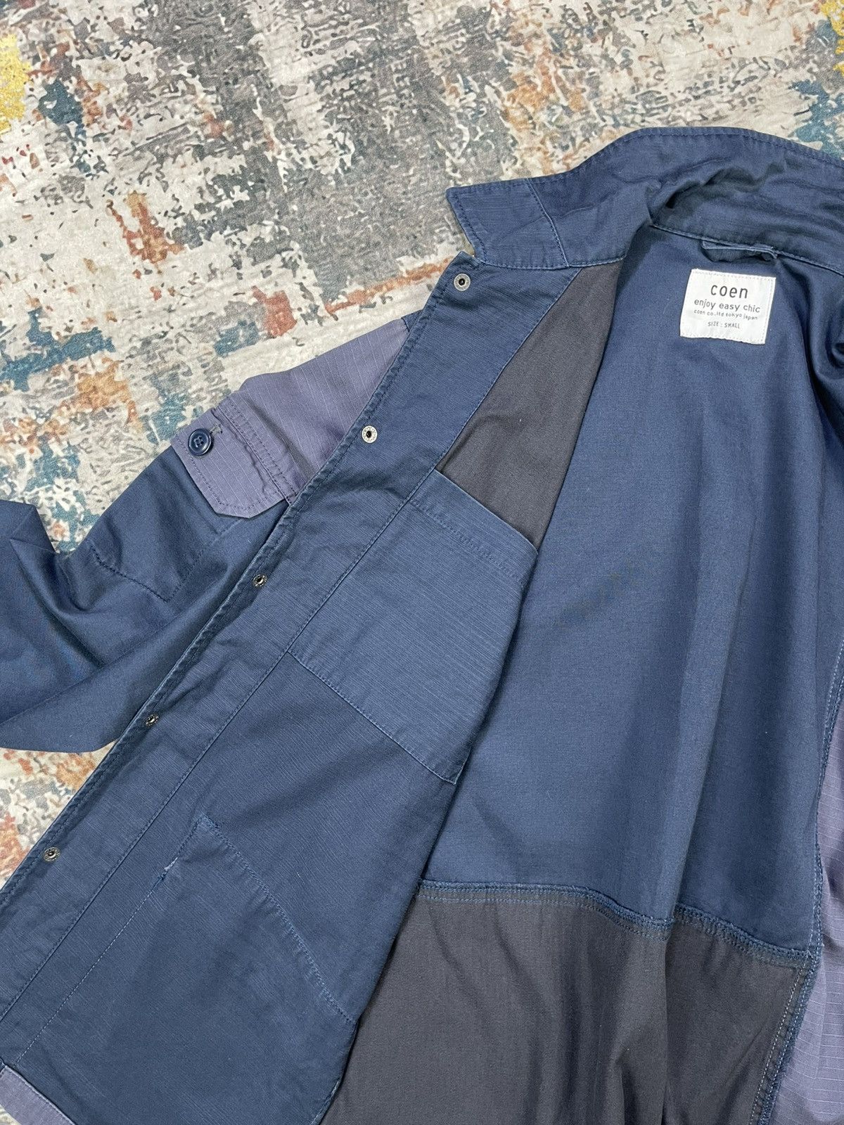 Japanese Brand Coen Patchwork HBT, Ripstop, Poplin Overshirt Size US S / EU 44-46 / 1 - 10 Thumbnail