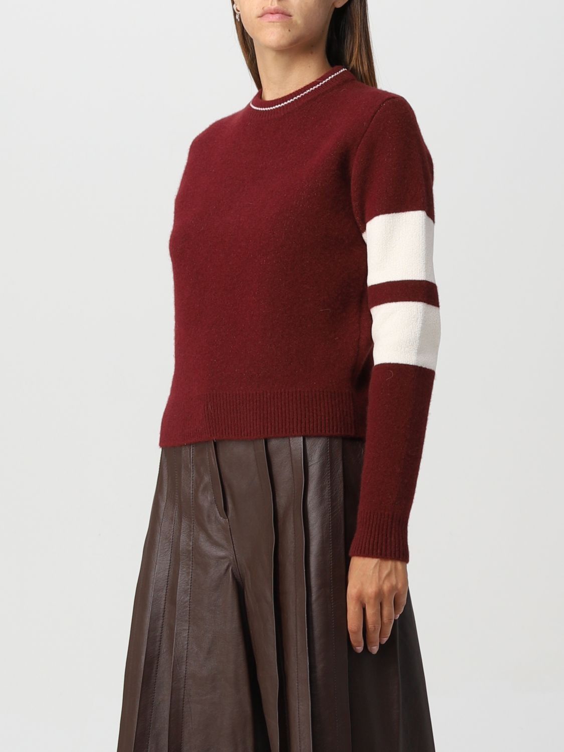 Golden Goose o1y0825 Crewneck Sweater in Burgundy/Ivory Size M / US 6-8 / IT 42-44 - 3 Thumbnail