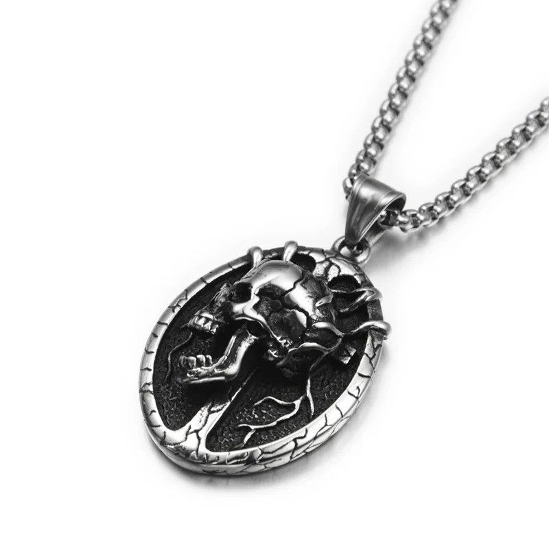 Jewelry Retro Skull Pendant Necklace 2025 Size ONE SIZE - 3 Thumbnail