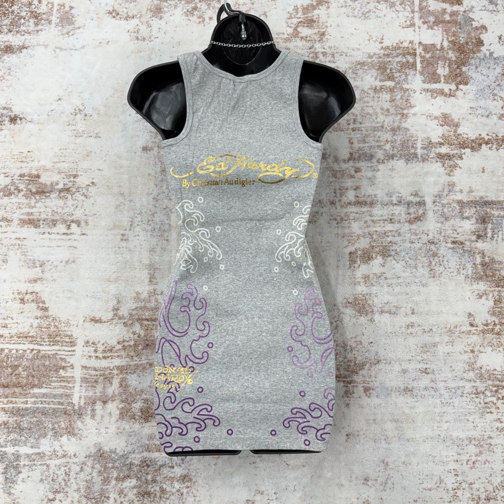 Ed Hardy Vintage ED Y2K Ribbed Tank Dress Bodycon Size XL Size XL / US 12-14 / IT 48-50 - 2 Thumbnail