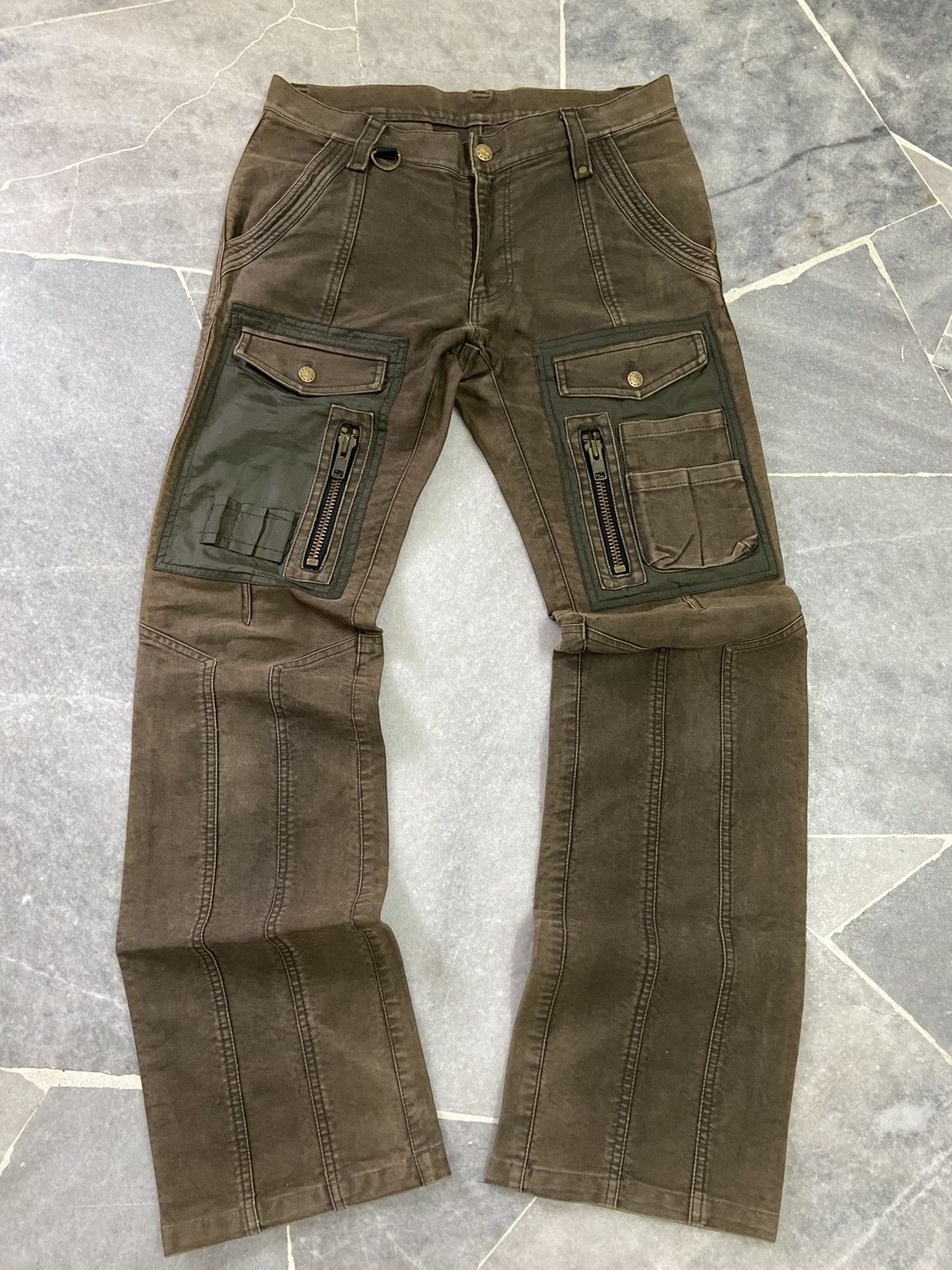 Japanese Brand KENJI ITO Comme Ca Multi Pocket Cargo Zipper Low Rise Pants Size US 32 / EU 48 - 1 Thumbnail