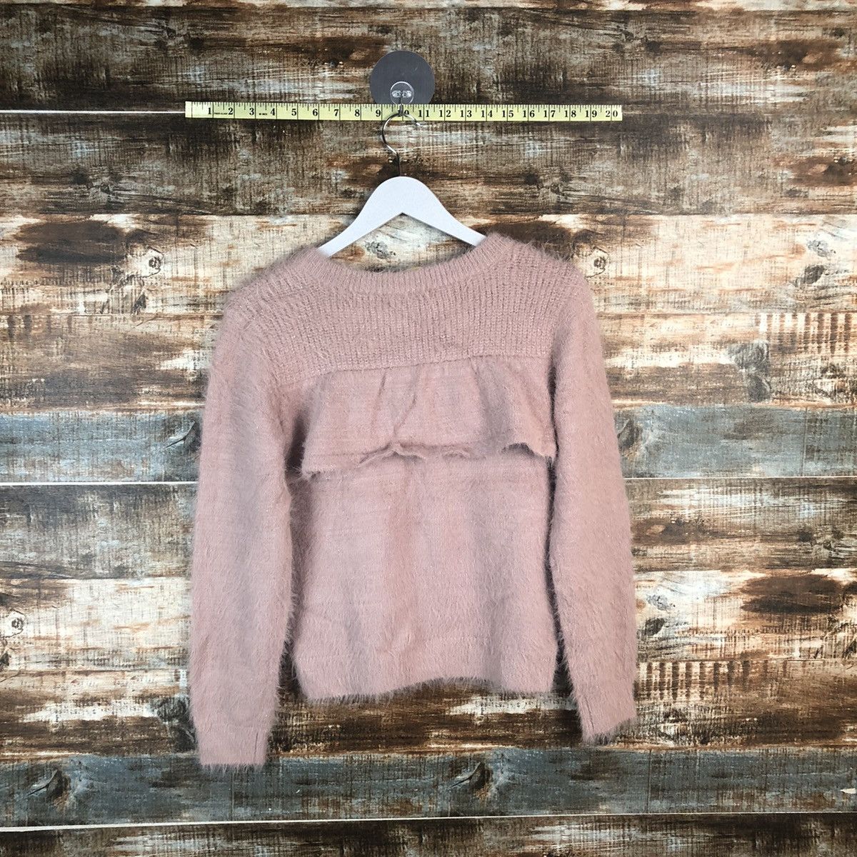 Homespun Knitwear × Japanese Brand DL Beams Heart Pink Mohair fur shaggy Knitwear #C320 Size XS / US 0-2 / IT 36-38 - 12 Thumbnail