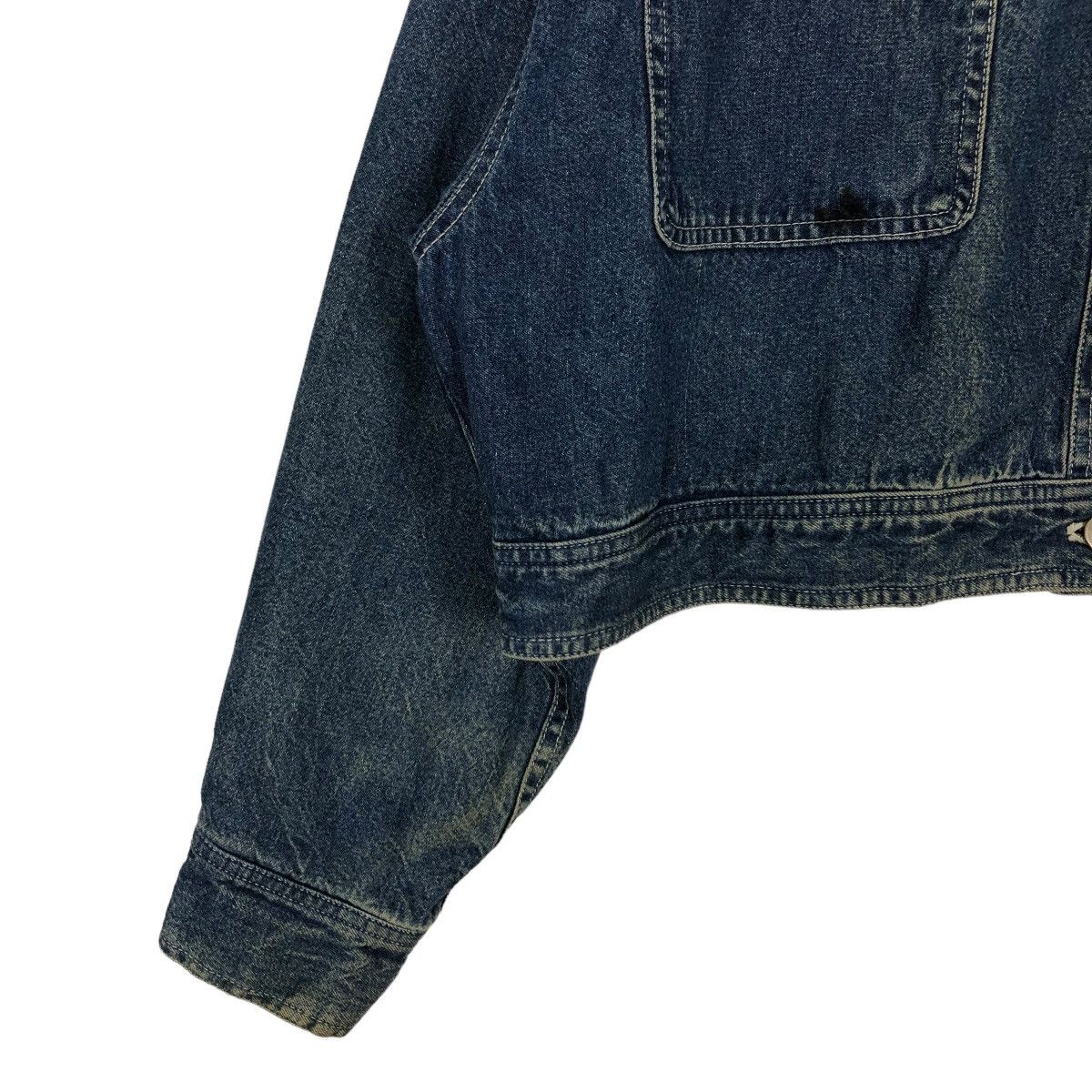 Japanese Brand 🔥CROPPED DENIM BIKER JACKET 5TH CLUB MELROSE ISSEY MIYAKE Size US M / EU 48-50 / 2 - 3 Thumbnail