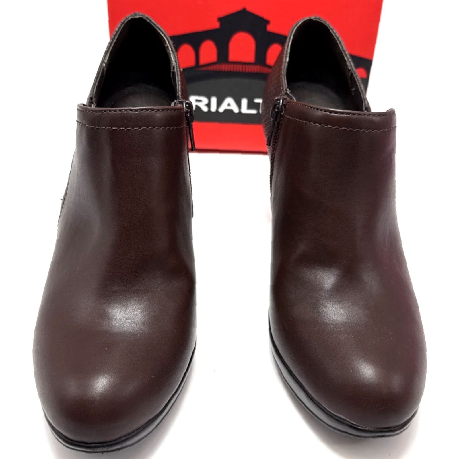 Vintage Rialto Posie Espresso Smooth Womens Size 7.5 M Ankle Boot Zip Heel Size US 8 / IT 38 - 3 Thumbnail