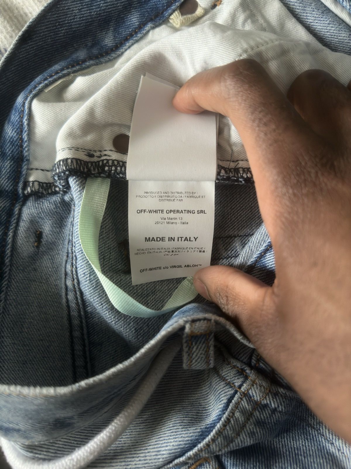 Ev Bravado × Off-White OFF WHITE X EV BRAVADO RAINBOW CRYSTAL JEANS Size US 33 - 12 Thumbnail