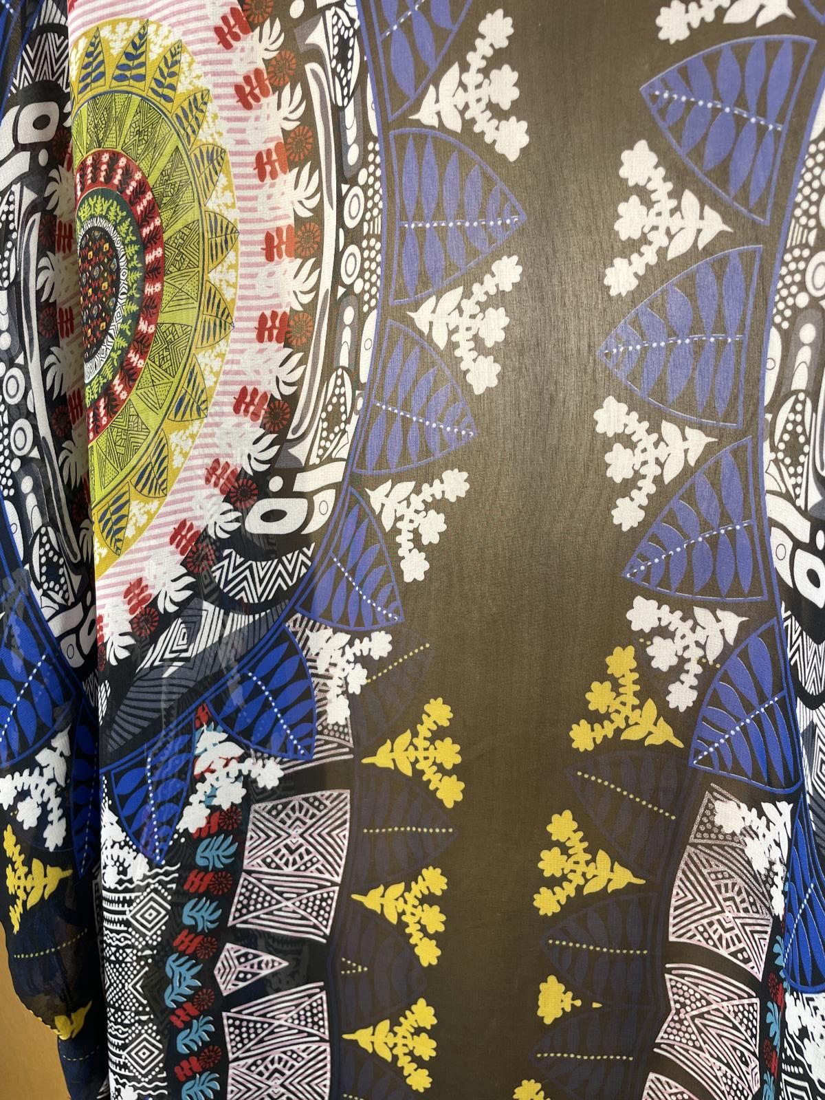 Other Kimono Robe Midi Women's OS Black Blue Fringe Boho Festival Size ONE SIZE - 6 Thumbnail