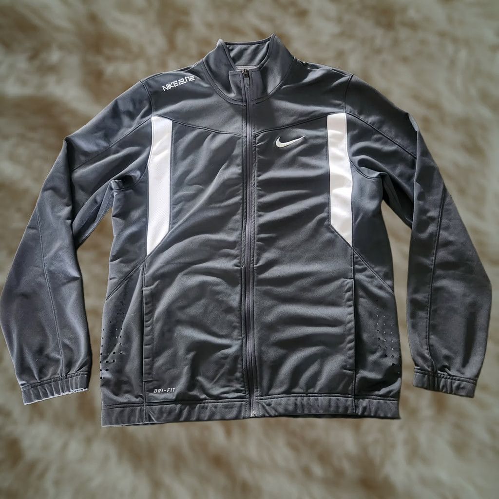 Nike Nike Elite Track Jacket Mens Large Gray Dri-Fit Embroidered Basketball Football Size US L / EU 52-54 / 3 - 1 Thumbnail