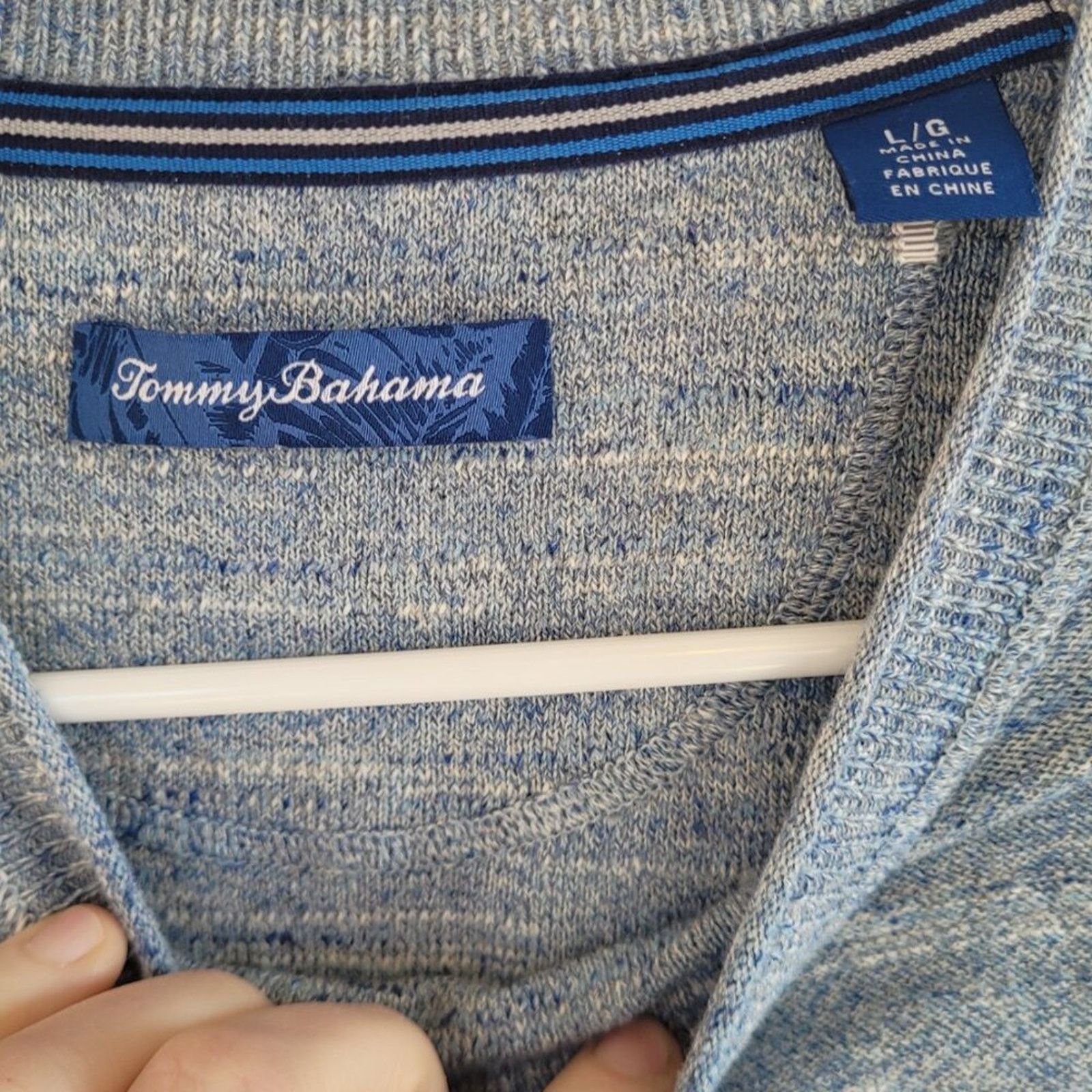 Tommy Bahama Tommy Bahama Blue Heathered Crewneck Sweater Size L Coastal Size US L / EU 52-54 / 3 - 3 Thumbnail