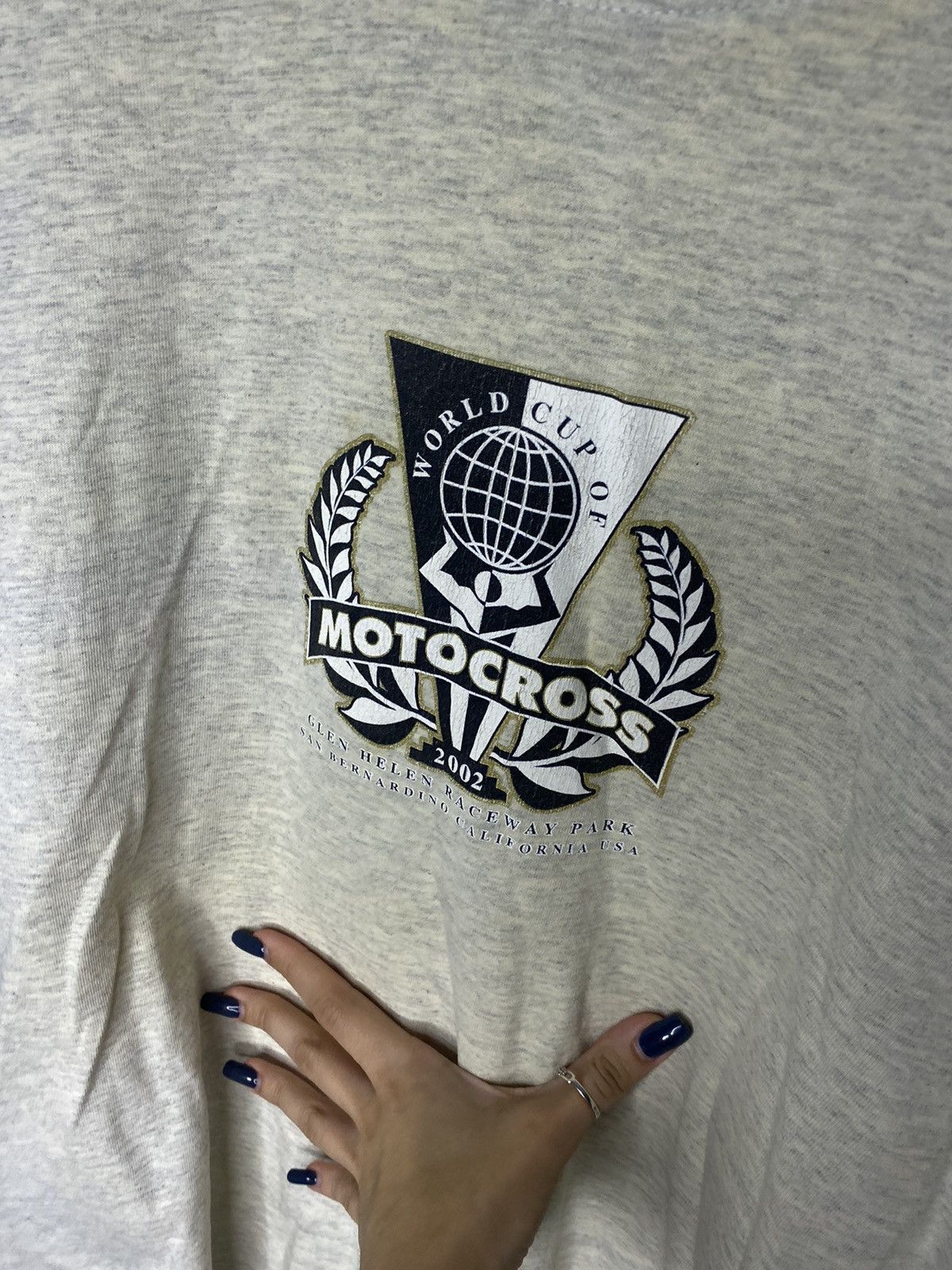 Vintage Motocross 2002 World Cup Overprint Logo Distressed Tee Size US XL / EU 56 / 4 - 12 Thumbnail