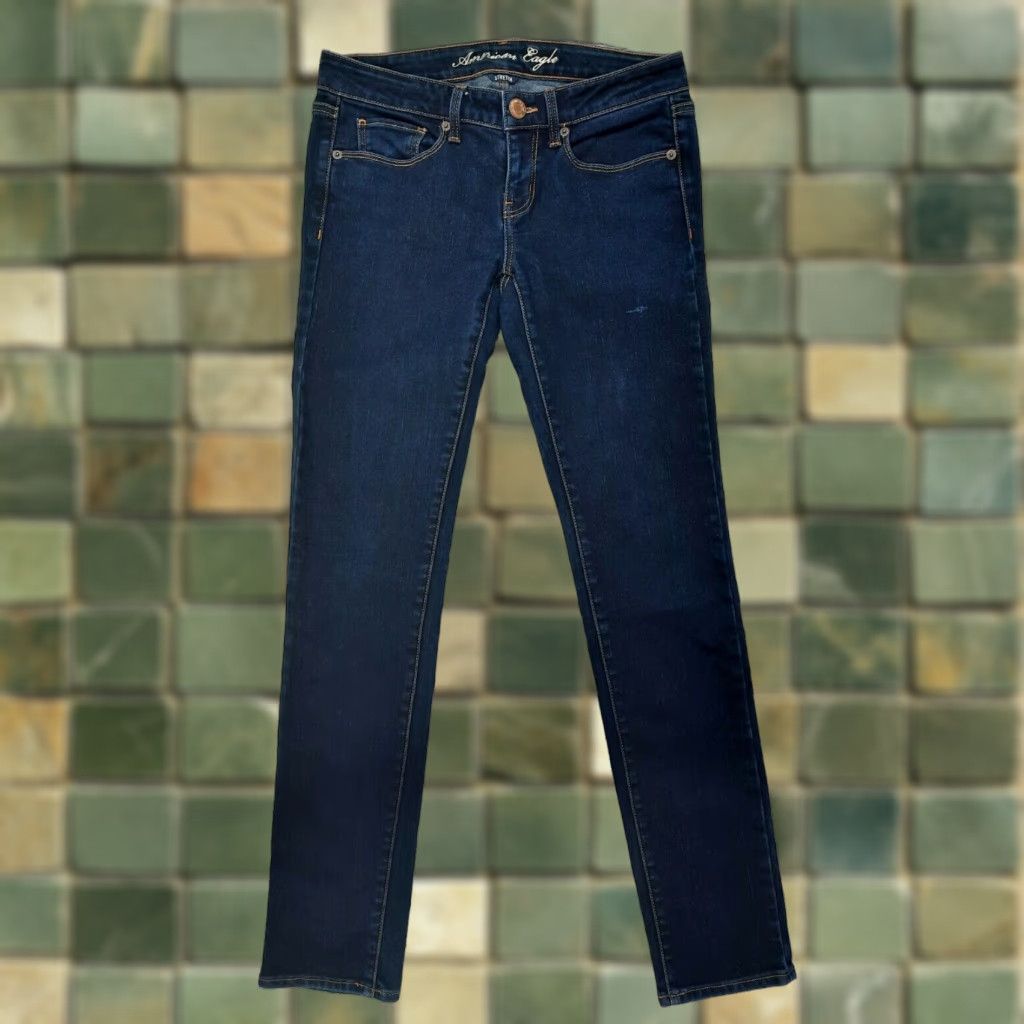 American Eagle Outfitters American Eagle Jeans Skinny 29x31 Slim Dark Blue Denim Mens Regular Rise Mid Inseam 31 Size US 29 - 1 Thumbnail