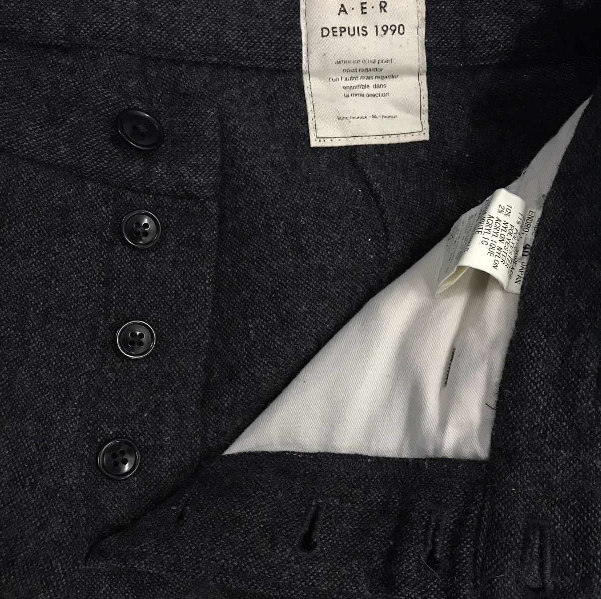 Aer × Japanese Brand × Vintage Vintage A.E.R Depuis 1990 Made In Japan Wool Pants Size US 31 - 6 Thumbnail