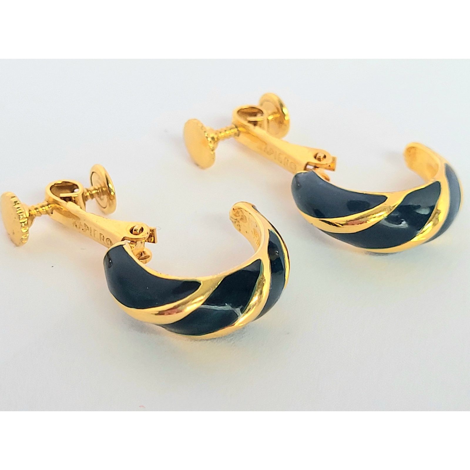Other Vintage Napier Teal Lever Back Half Hoops Navy Blue Size ONE SIZE - 2 Thumbnail