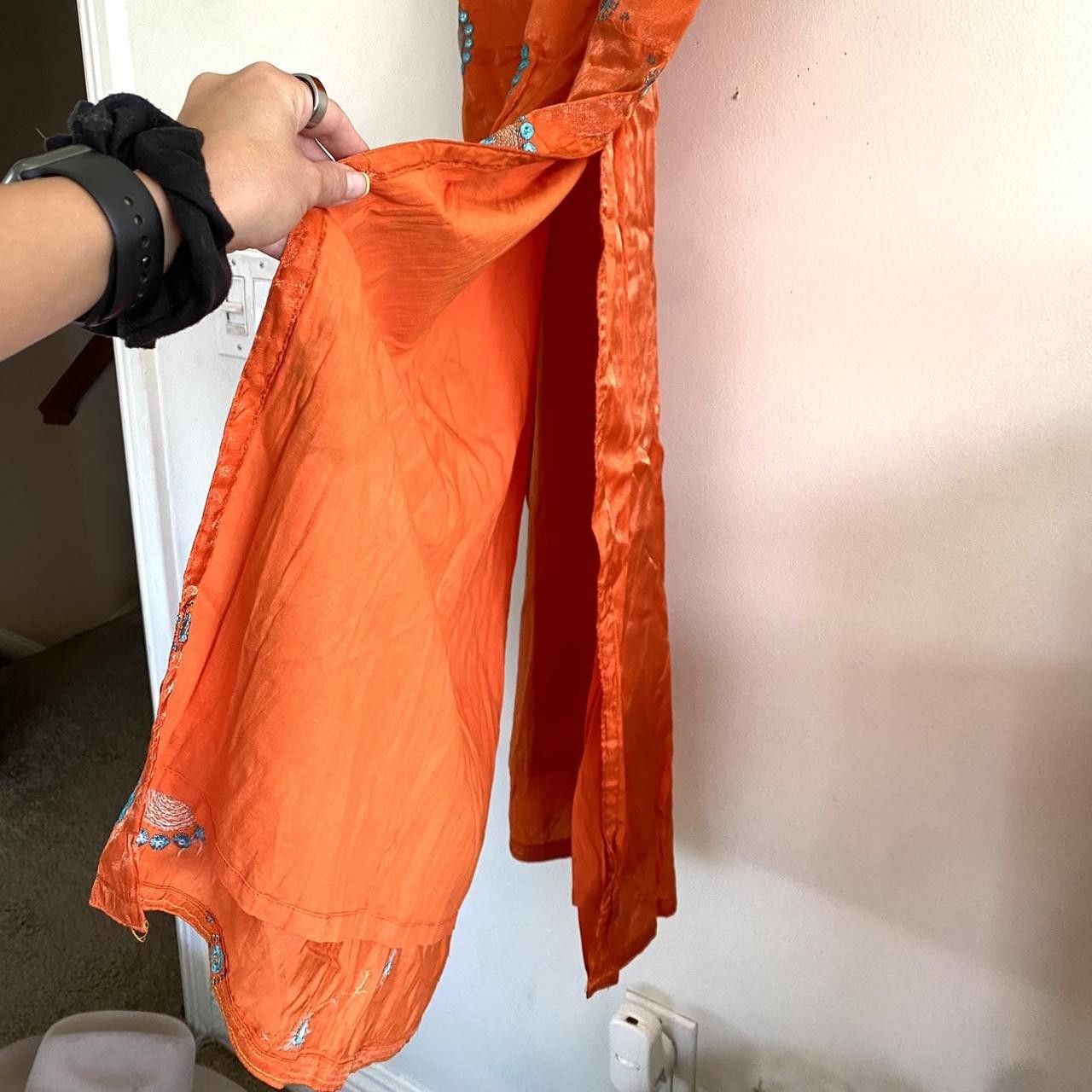 Vintage VINTAGE INDIAN ORANGE TURQUOISE SEQUIN TOP DRESS SMALL Size S / US 4 / IT 40 - 6 Thumbnail