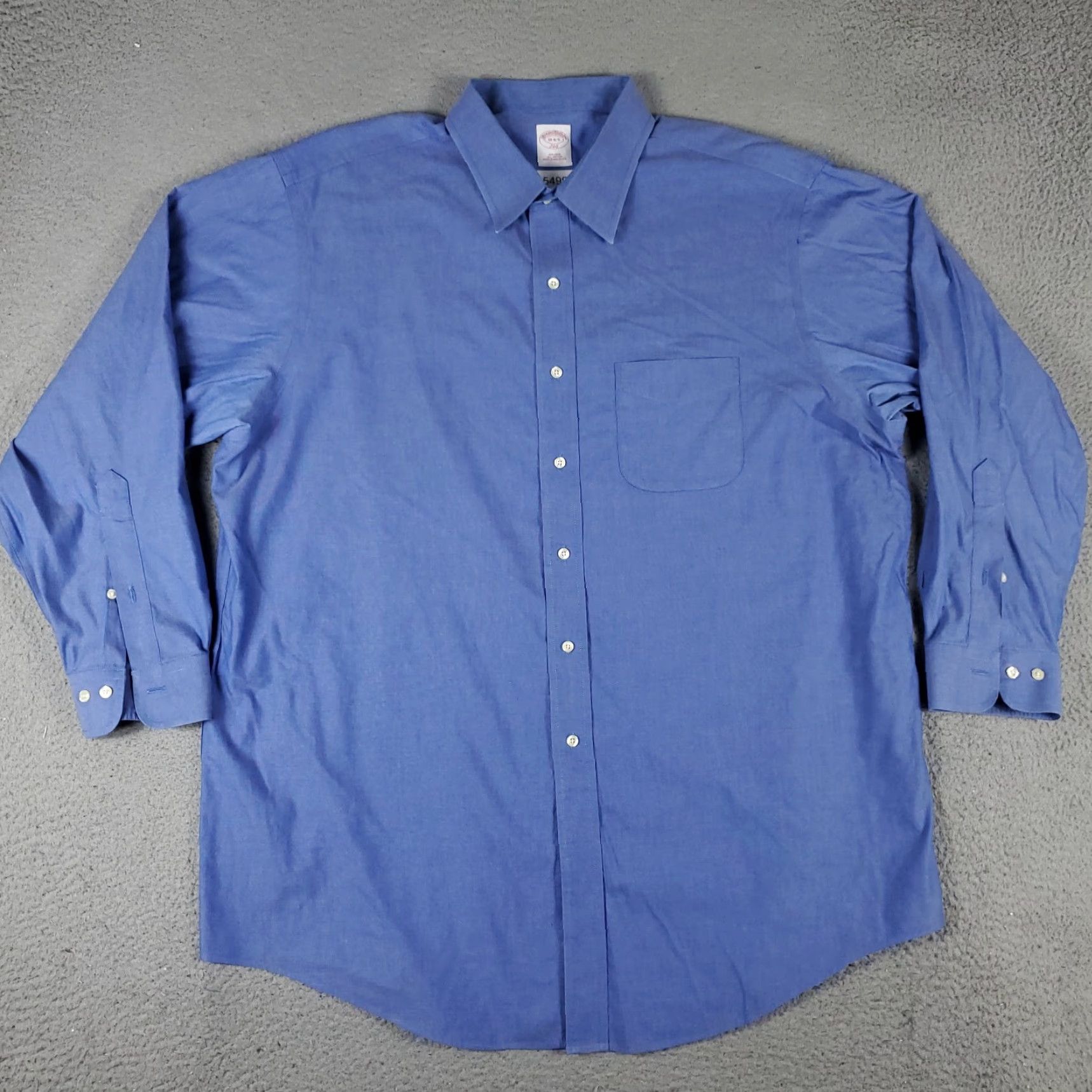 Brooks Brothers Brooks Brothers Shirt Mens 18 Blue Dress Button Up Long Sleeve Regular Non-Iron Pockets 100% Cotton Solid Collar Point Vintage No Size 48R - 2 Thumbnail
