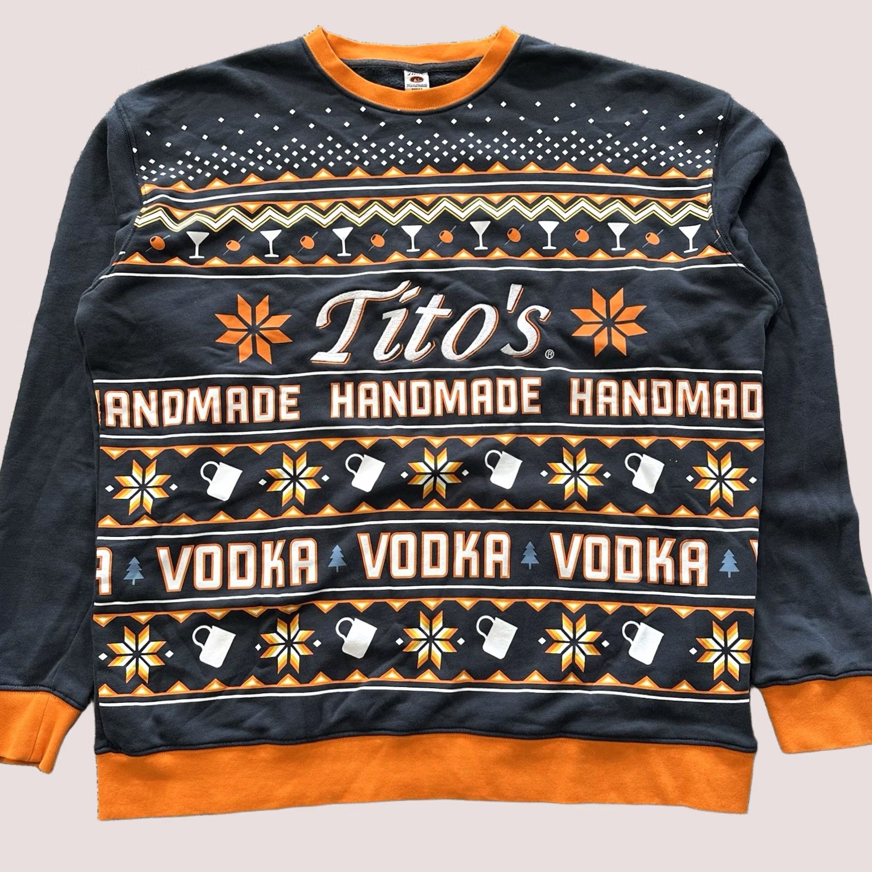 Vintage Titos Hoodie Mens XL Graphic Print Christmas Pullover Sweatshirt Gray Size US XL / EU 56 / 4 - 1 Thumbnail