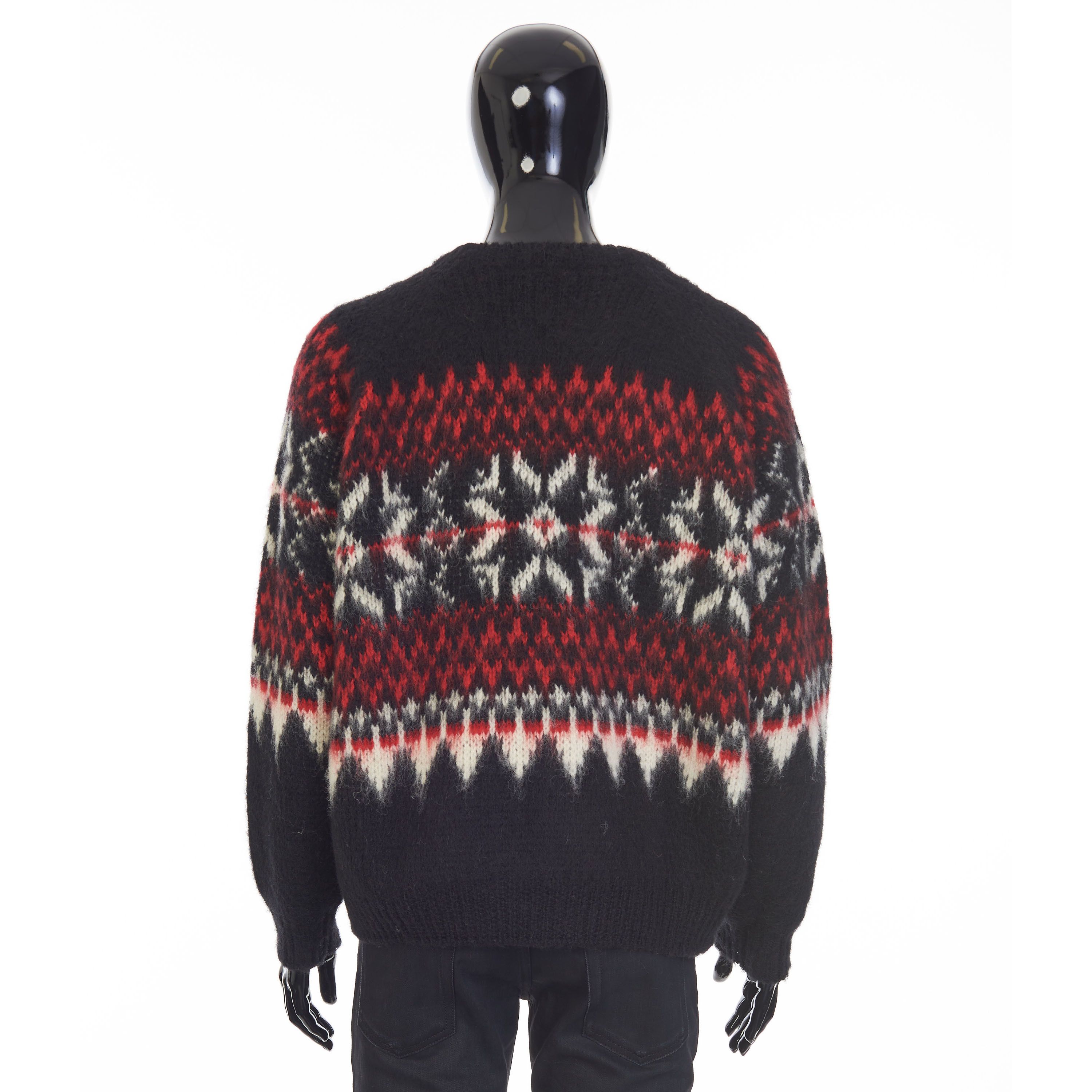 Celine Boxy Crew Neck Sweater In Snowflake Jacquard Wool Size US M / EU 48-50 / 2 - 5 Thumbnail