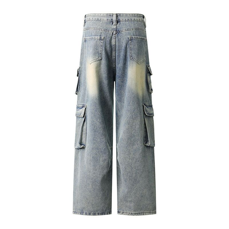 Jean American Vintage Washed Multi-Pocket Cargo Jeans Size US 32 / EU 48 - 2 Thumbnail