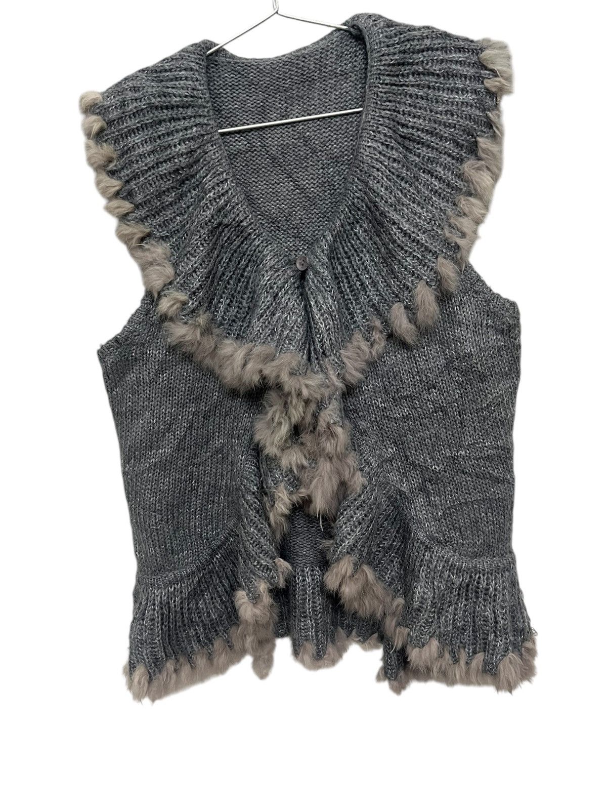 Japanese Brand Fairy grunge grey knit fur ruffle 🪶➕ Size M / US 6-8 / IT 42-44 - 6 Thumbnail